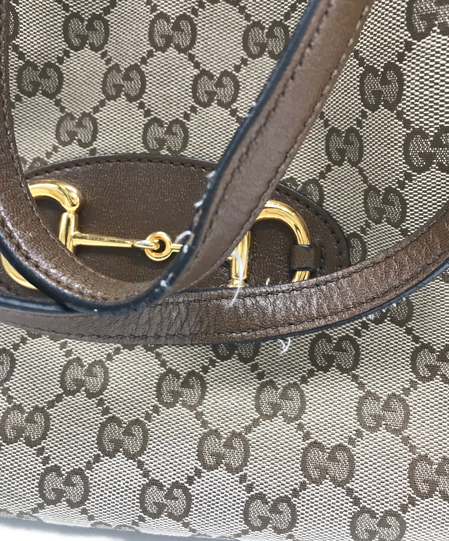 [Pre-owned] GUCCI Horsebit 1955 canvas tote bag 623694