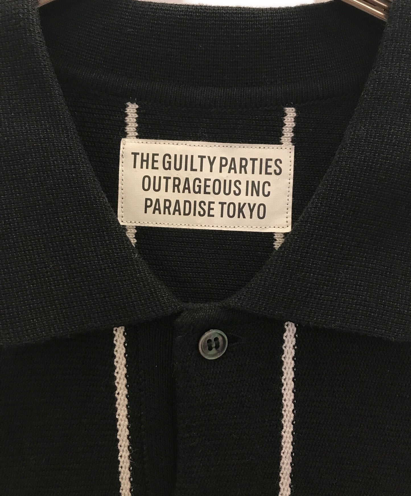 [Pre-owned] WACKO MARIA STRIPED KNIT POLO SHIRT