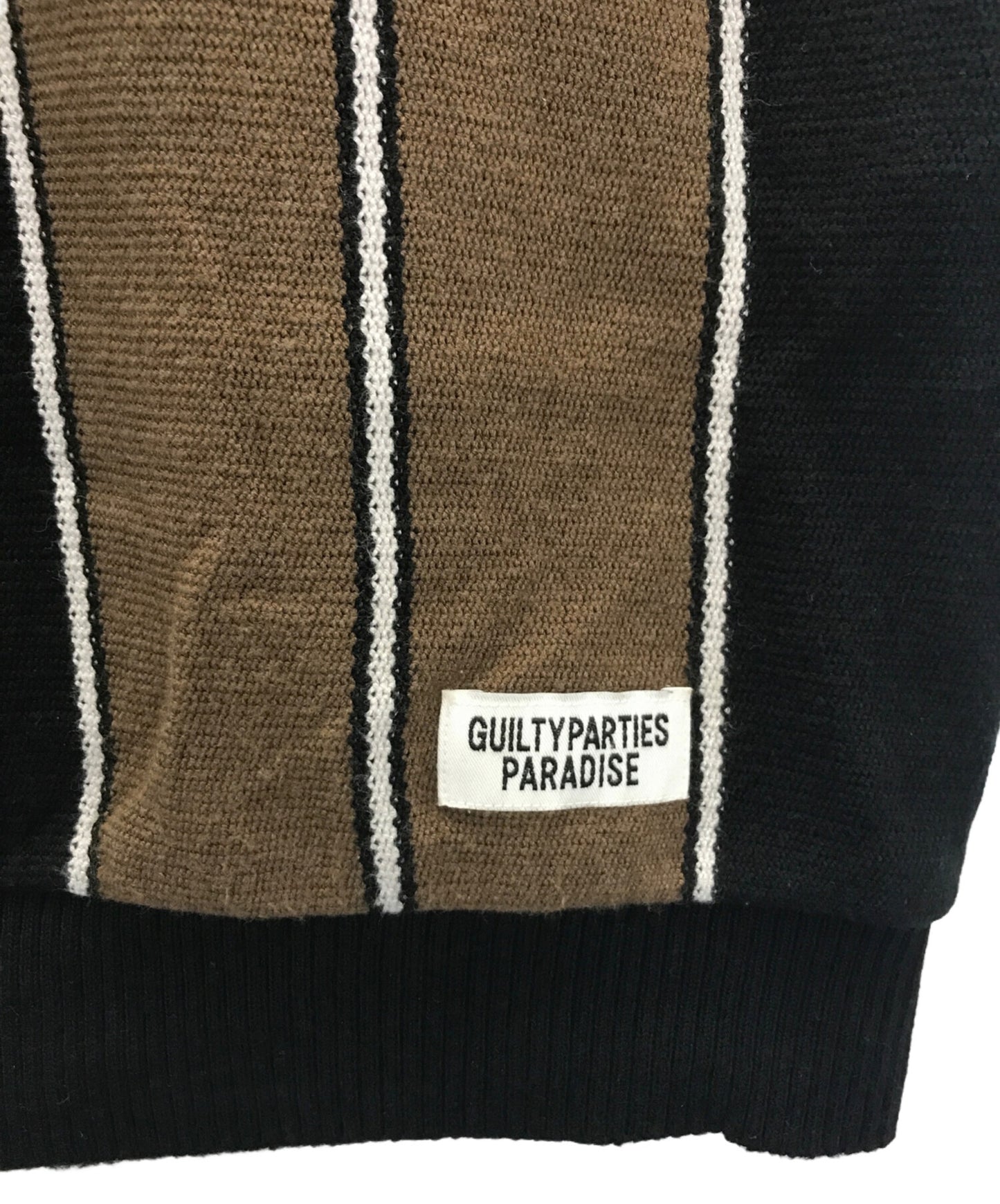 [Pre-owned] WACKO MARIA STRIPED KNIT POLO SHIRT