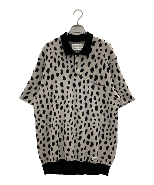 [Pre-owned] WACKO MARIA LEOPARD KNIT POLO SHIRT