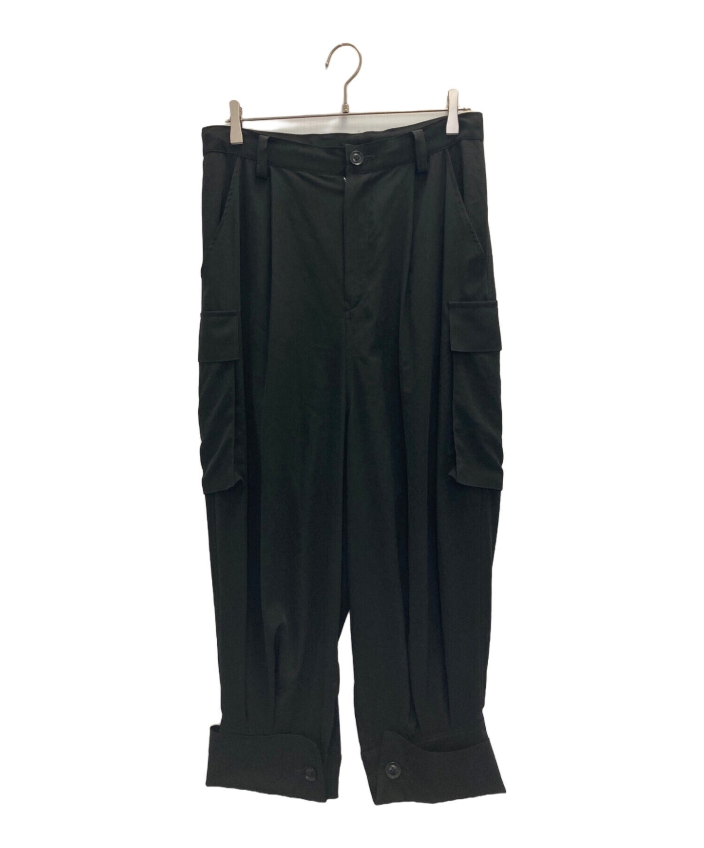 [Pre-owned] Y's CREPE de CHINE CUFFED HEM CARGO PANTS YB-P10-500