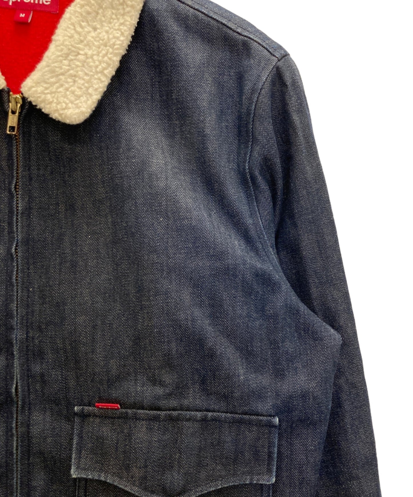 [Pre-owned] SUPREME 10AW Shearling Collar Denim Bomber Jacket