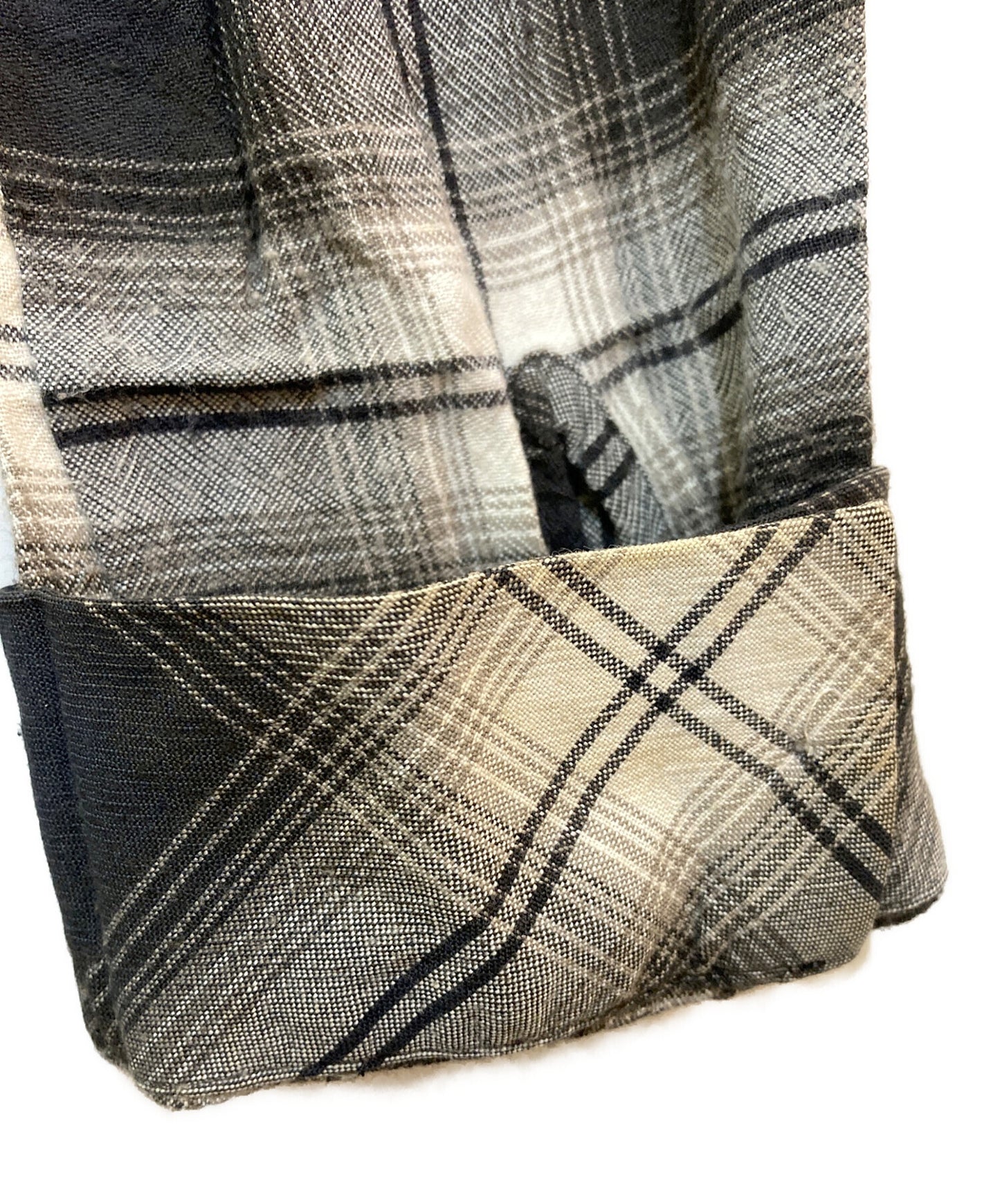 [Pre-owned] NUMBER (N)INE 05AW Open collar check shirt