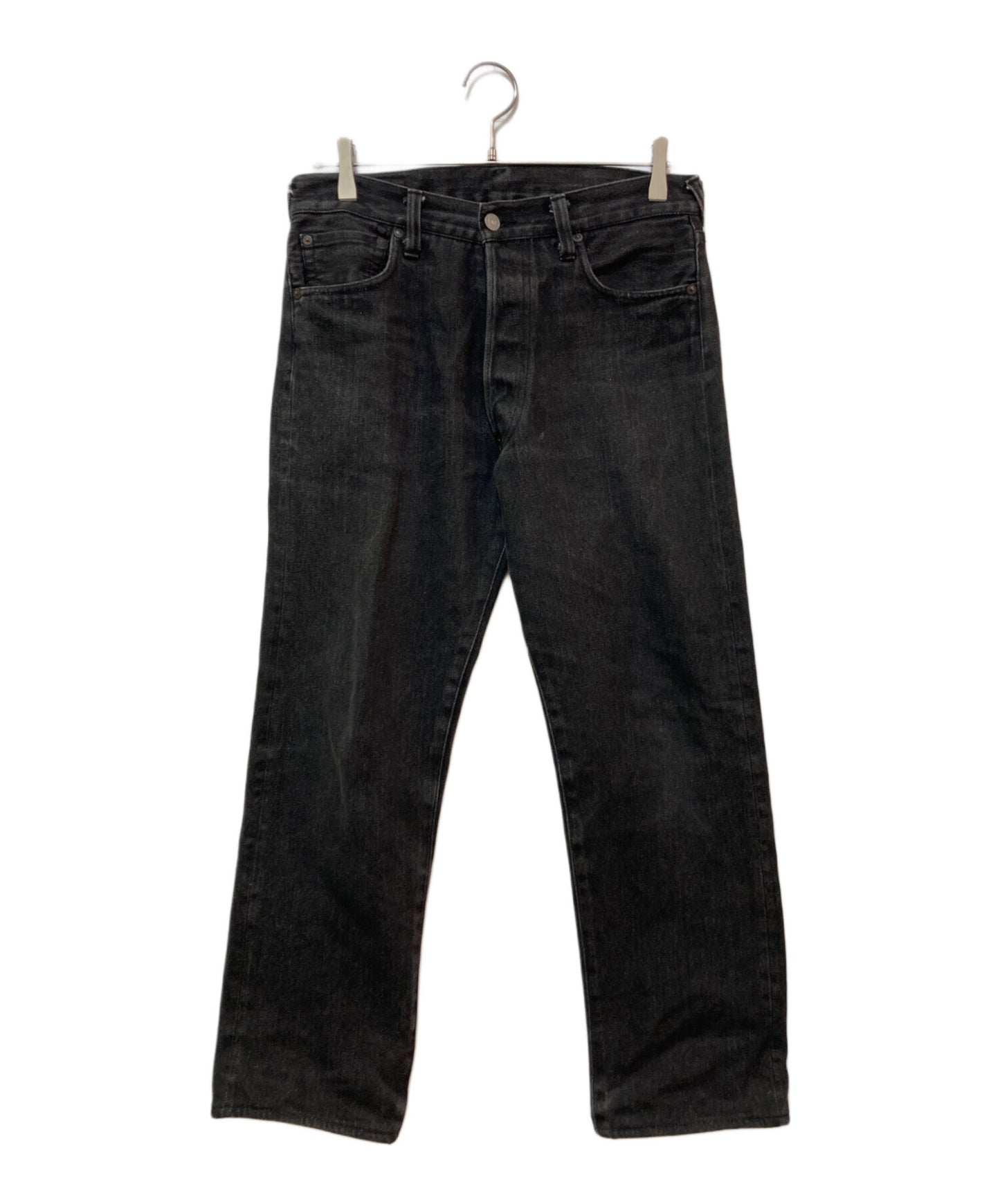 [Pre-owned] EVISU Lot.2000 Painted black denim pants