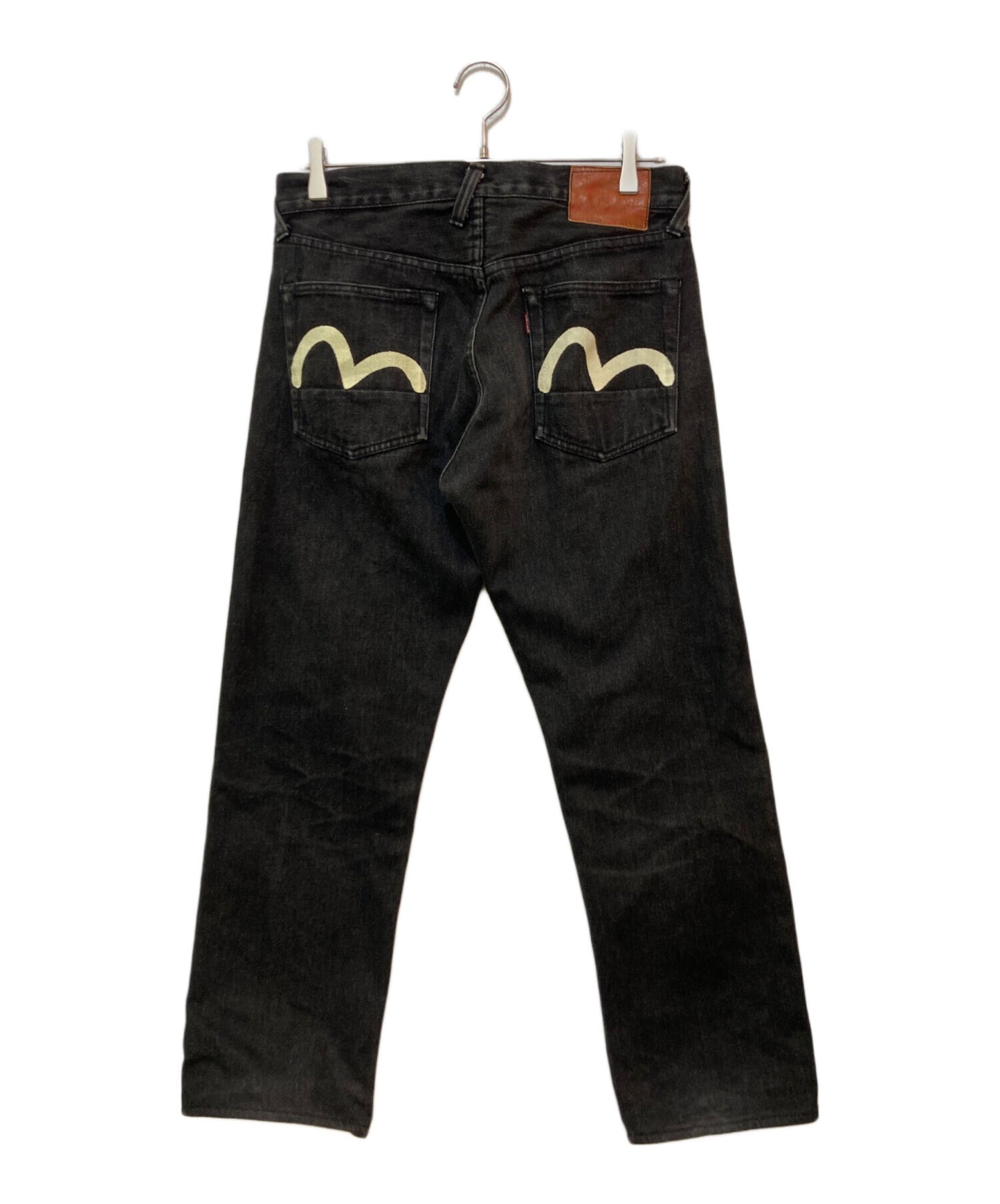 [Pre-owned] EVISU Lot.2000 Painted black denim pants