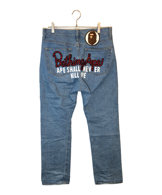 [Pre-owned] A BATHING APE CHAMPION REGULAR FIT DENIM PANTS 001DPK221002F/0ZXJNM150002M