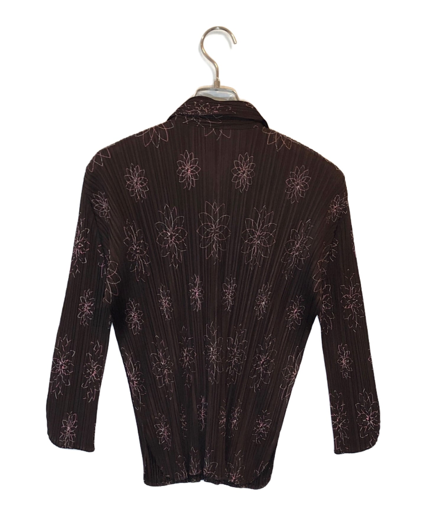 [Pre-owned] PLEATS PLEASE Flower Stitch Pleated Shirt PP51-JJ887
