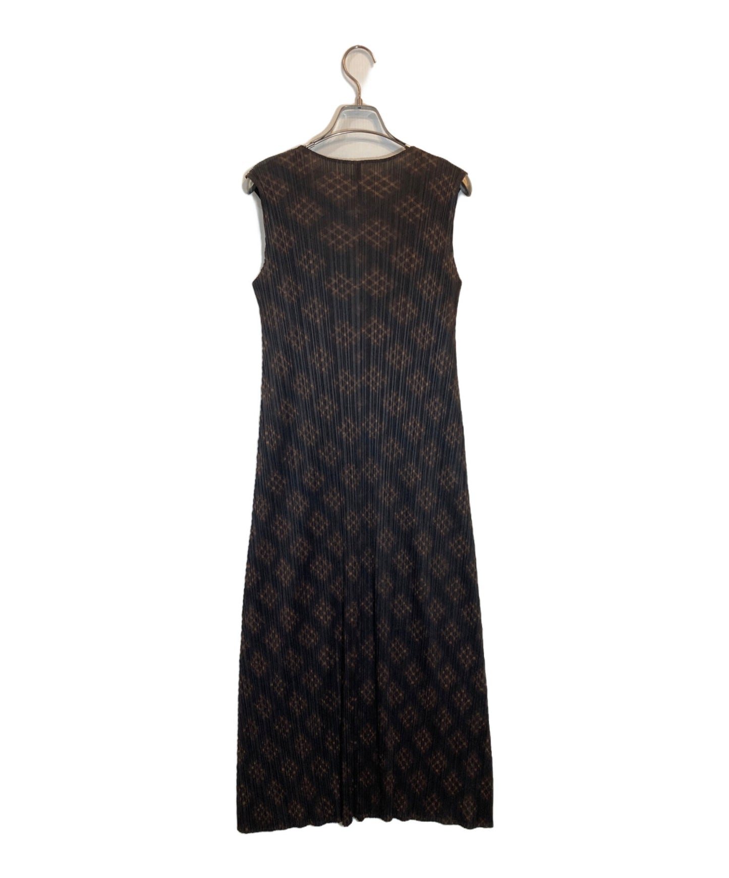 [Pre-owned] PLEATS PLEASE Bias Check Pleated Sleeveless Dress PP94-JH666