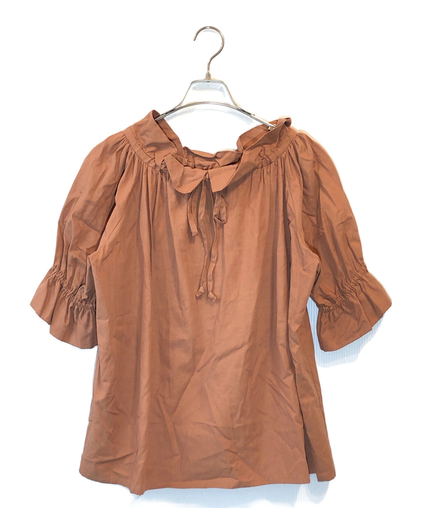 [Pre-owned] Vivienne Westwood RED LABEL Gathered ribbon blouse 16-01-891009