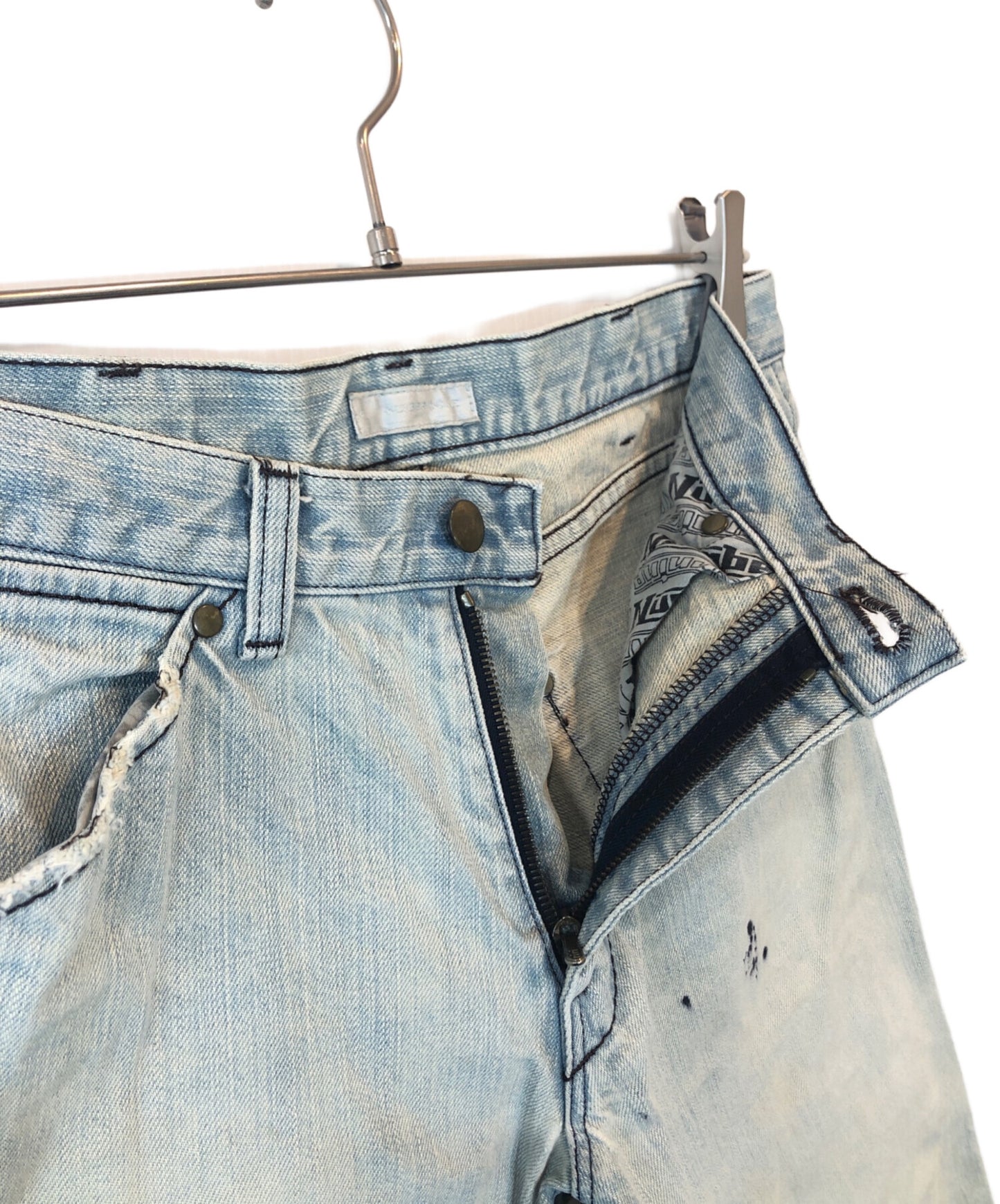 [Pre-owned] NUMBER (N)INE Mud-finished straight denim pants
