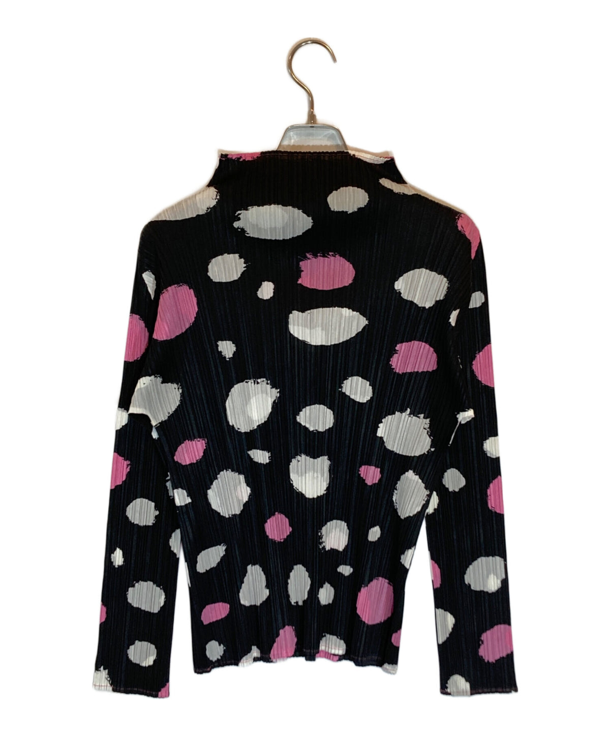 [Pre-owned] PLEATS PLEASE High-Neck Polka-Dot T-Shirt PP01-JK785