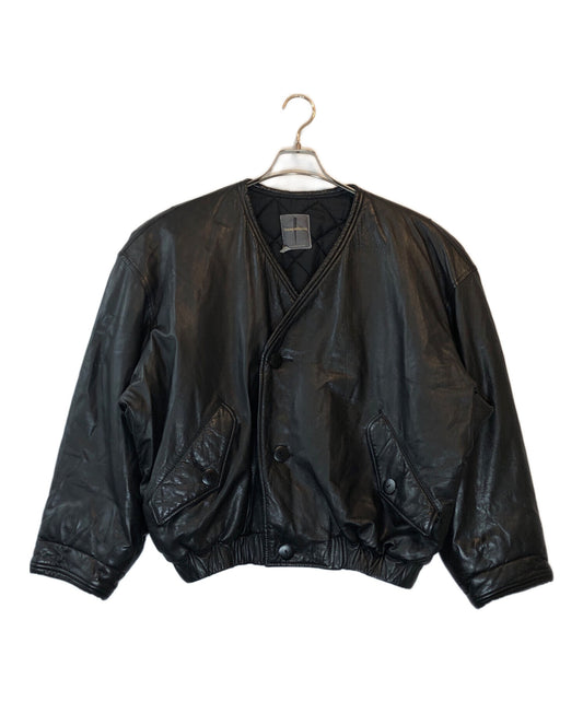 [Pre-owned] ISSEY MIYAKE Collarless Leather Jacket MY63415