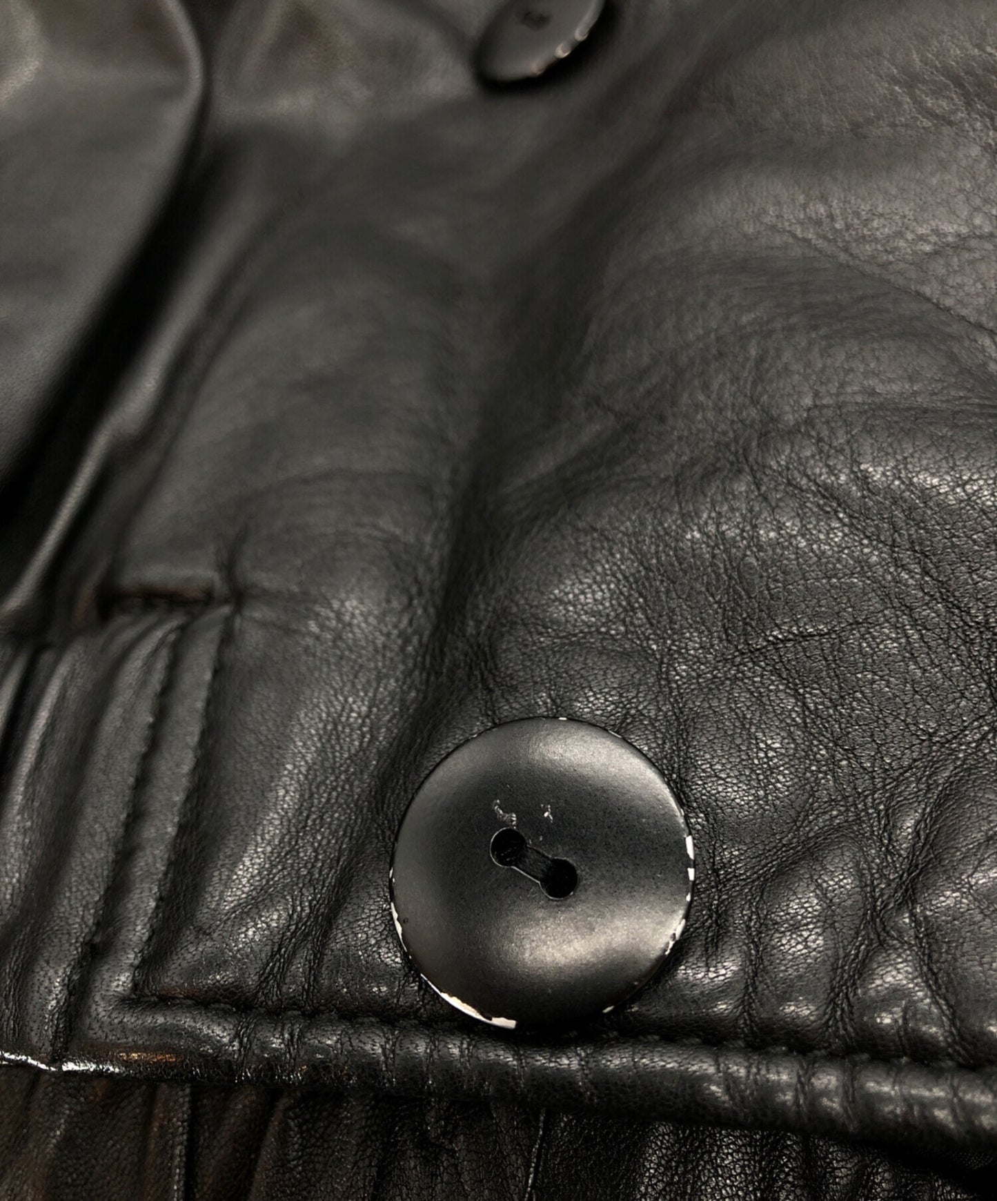 [Pre-owned] ISSEY MIYAKE Collarless Leather Jacket MY63415