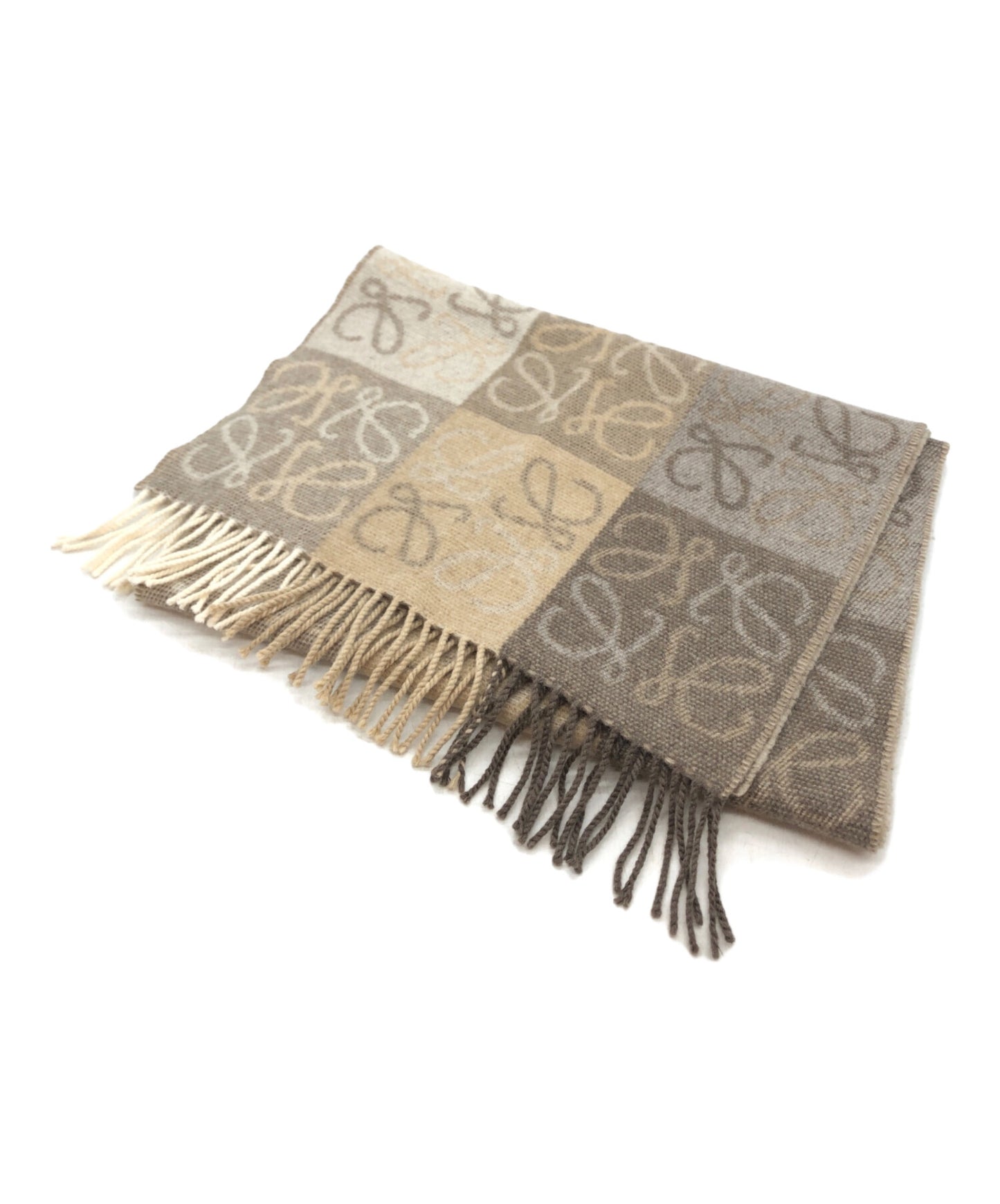 [Pre-owned] LOEWE Checkered Shawl (Cashmere & Wool)