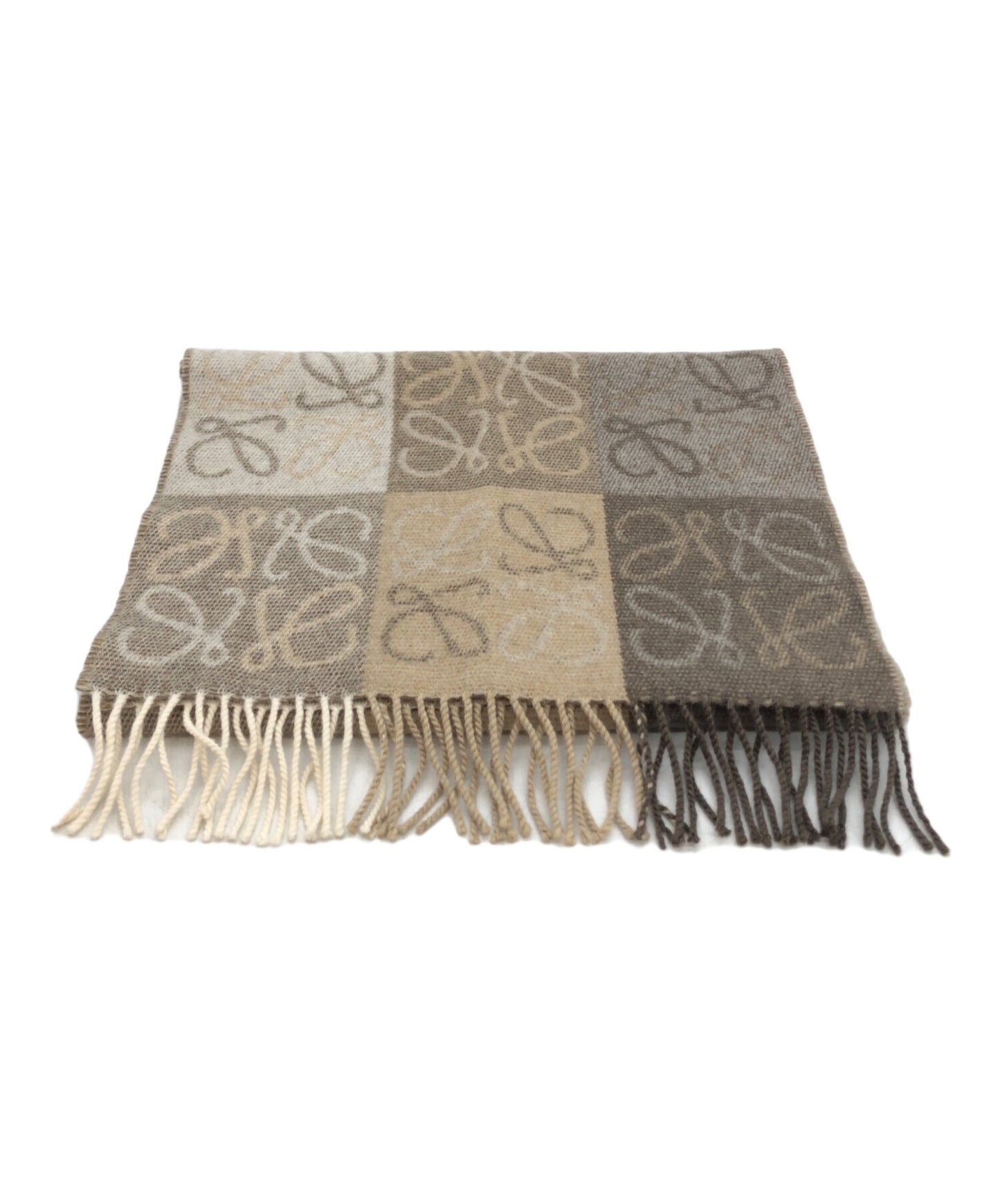[Pre-owned] LOEWE Checkered Shawl (Cashmere & Wool)
