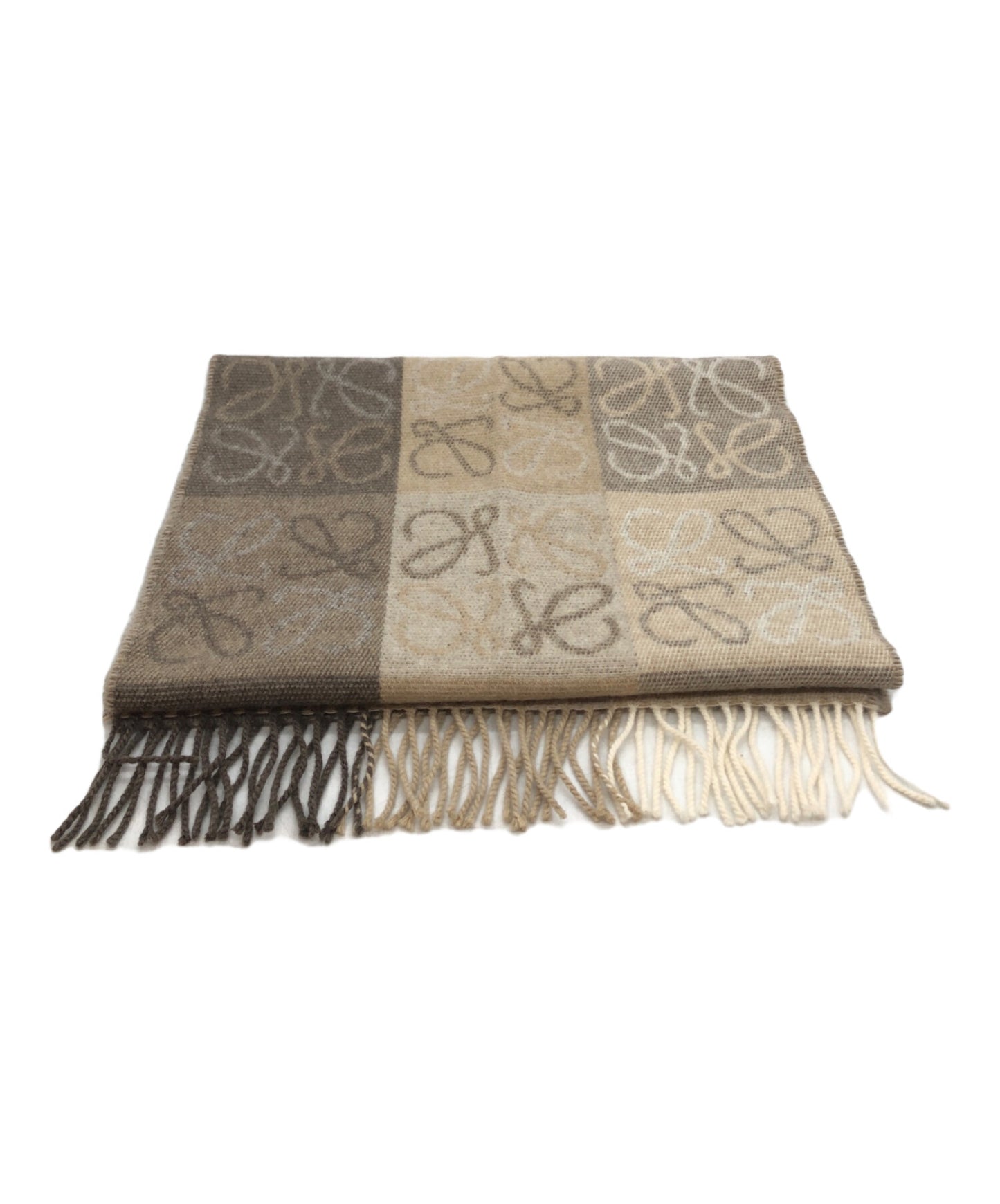 [Pre-owned] LOEWE Checkered Shawl (Cashmere & Wool)