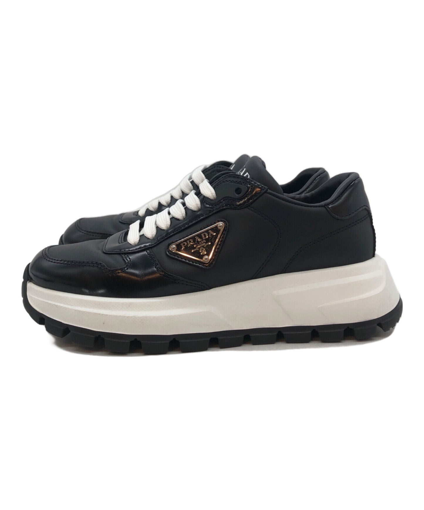 [Pre-owned] PRADA Prax 01 Leather Sneakers 1E804M