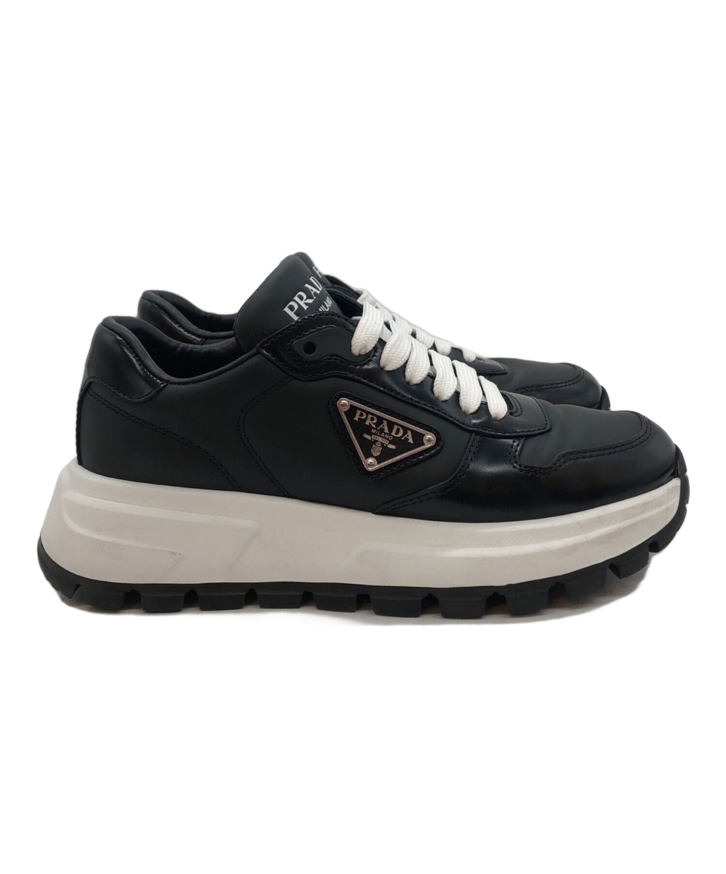 [Pre-owned] PRADA Prax 01 Leather Sneakers 1E804M
