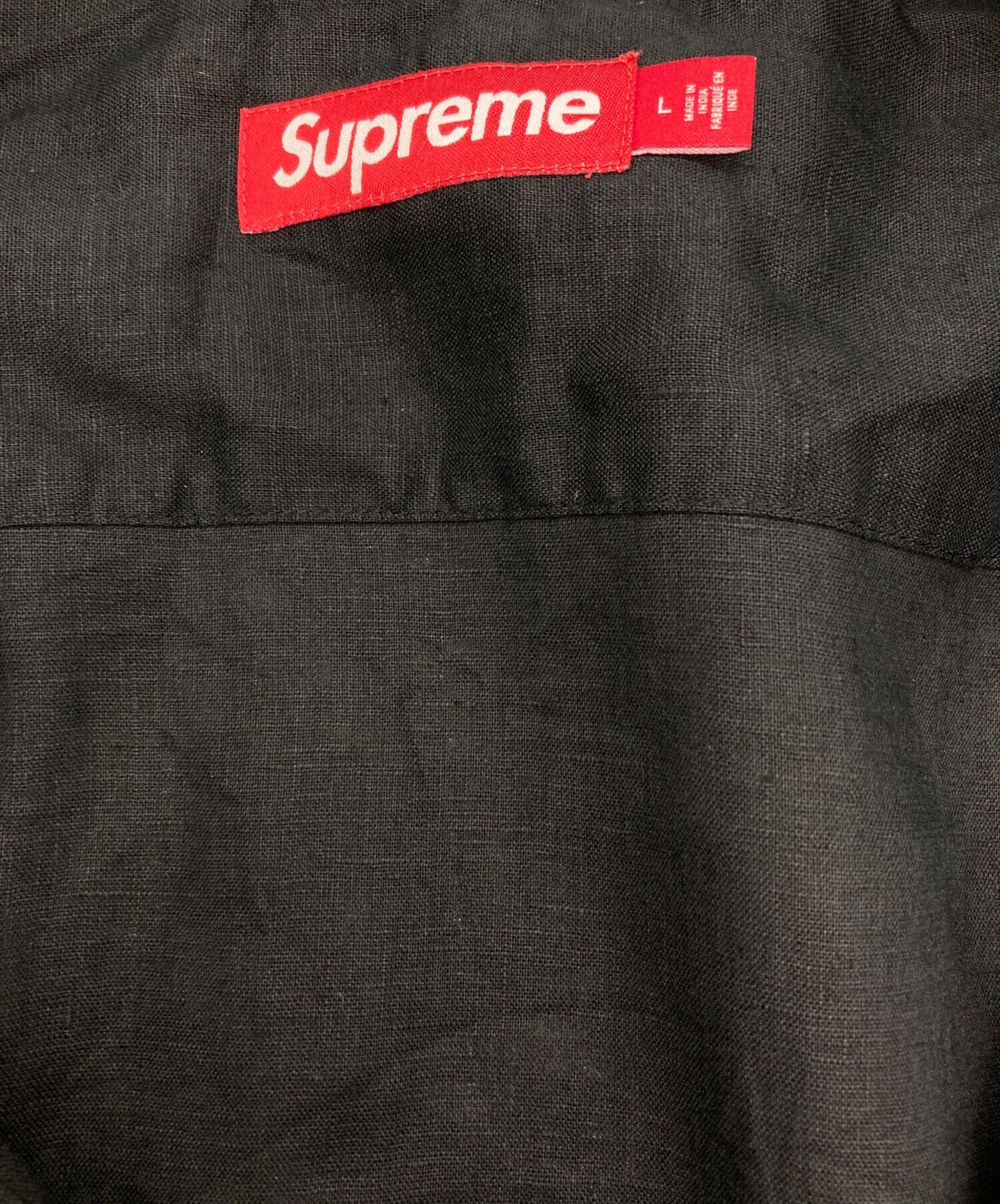[Pre-owned] SUPREME Mesh Paneled Linen Short Sleeve Shirt