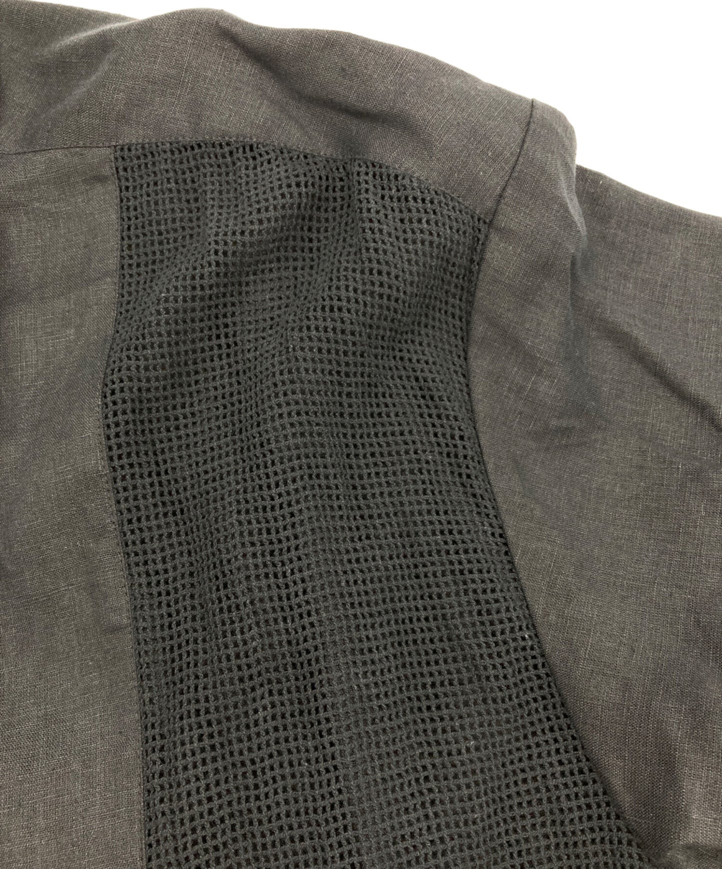 [Pre-owned] SUPREME Mesh Paneled Linen Short Sleeve Shirt