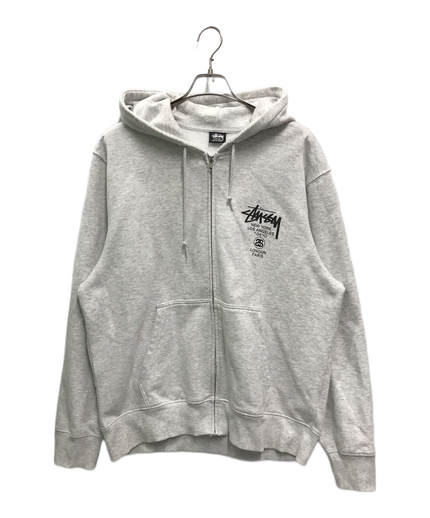 [Pre-owned] stussy WORLD TOUR ZIP HOOD 3973614