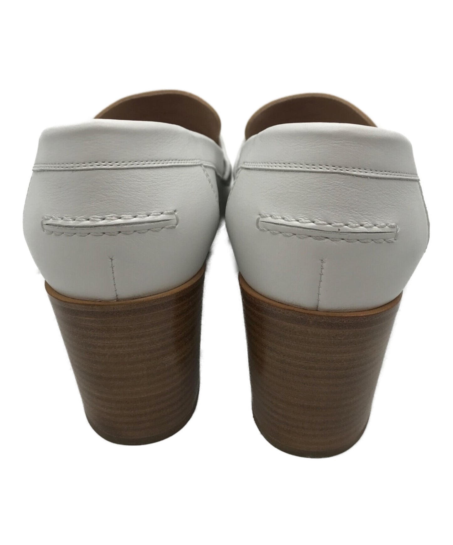 [Pre-owned] HERMES Moccasin Leather Pumps/Tassel Heel Loafers