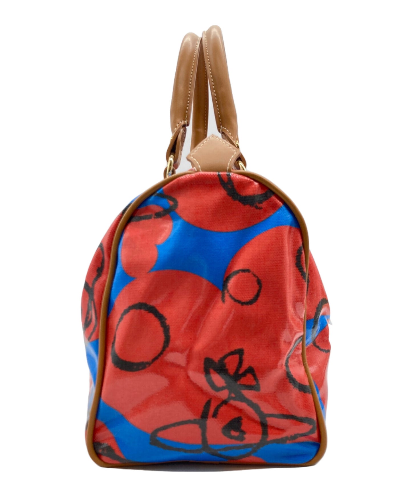 [Pre-owned] Vivienne Westwood Orb-patterned enamel mini Boston bag