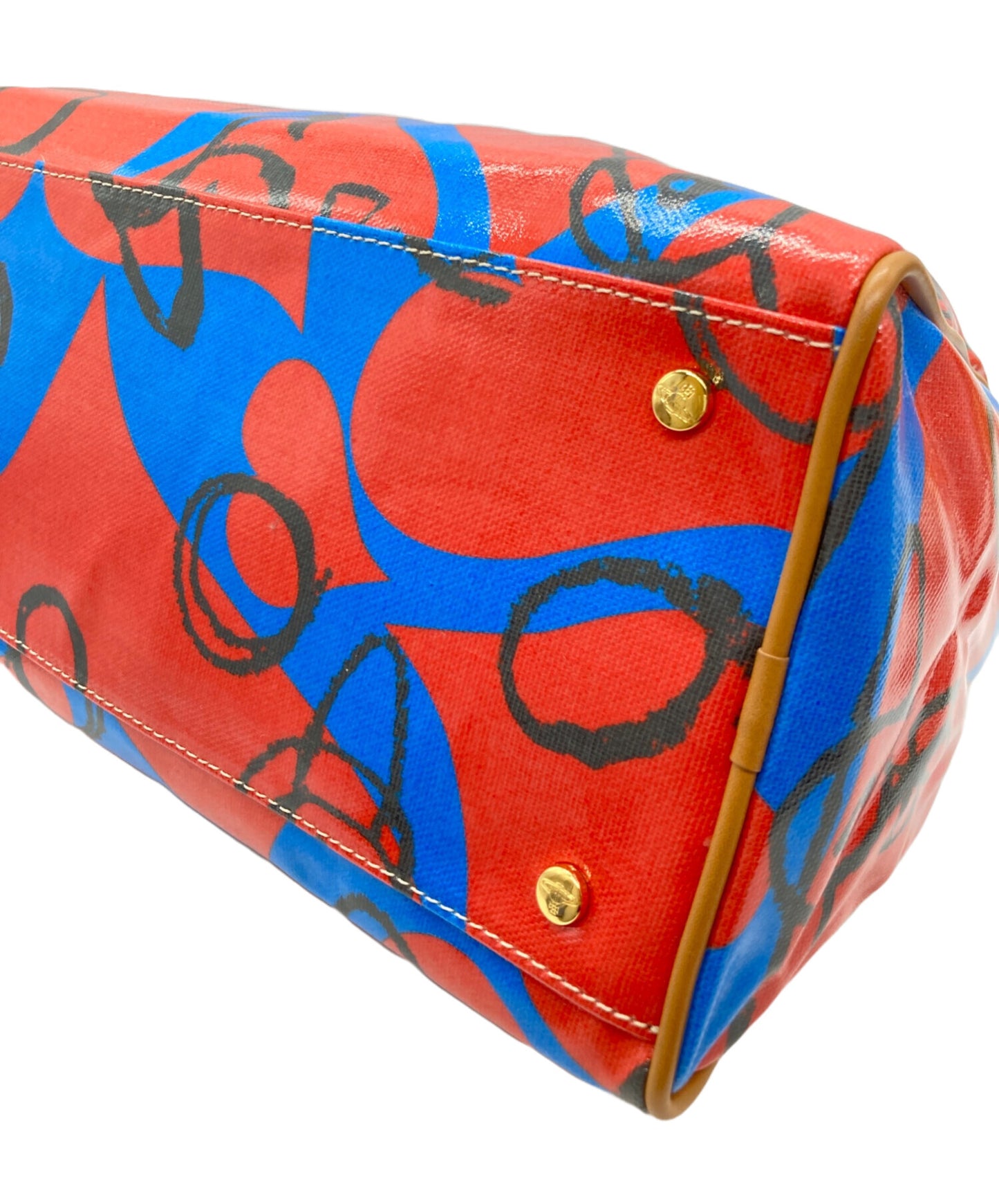 [Pre-owned] Vivienne Westwood Orb-patterned enamel mini Boston bag