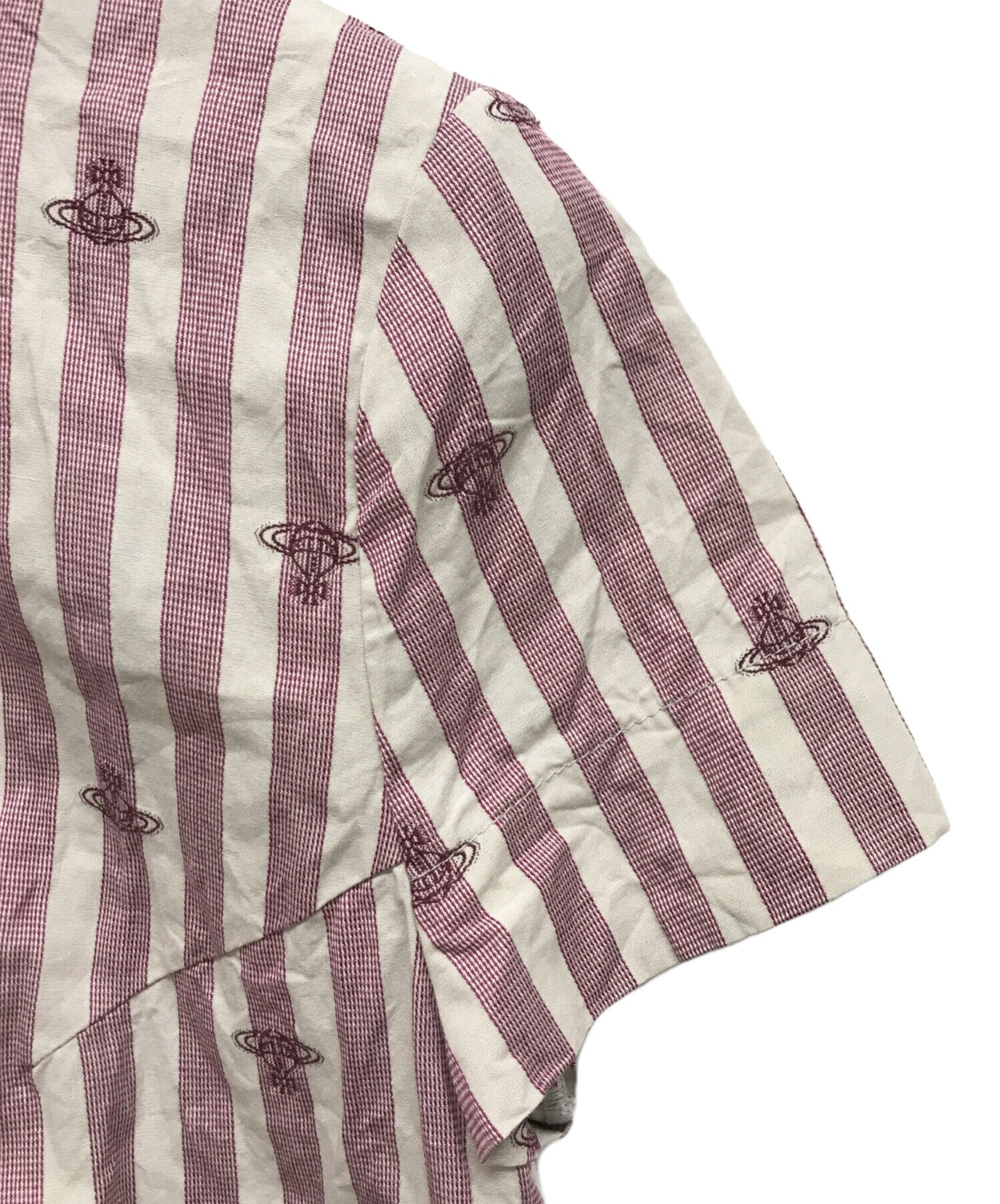 [Pre-owned] Vivienne Westwood RED LABEL Orb-patterned ruffled blouse 16-03-871004