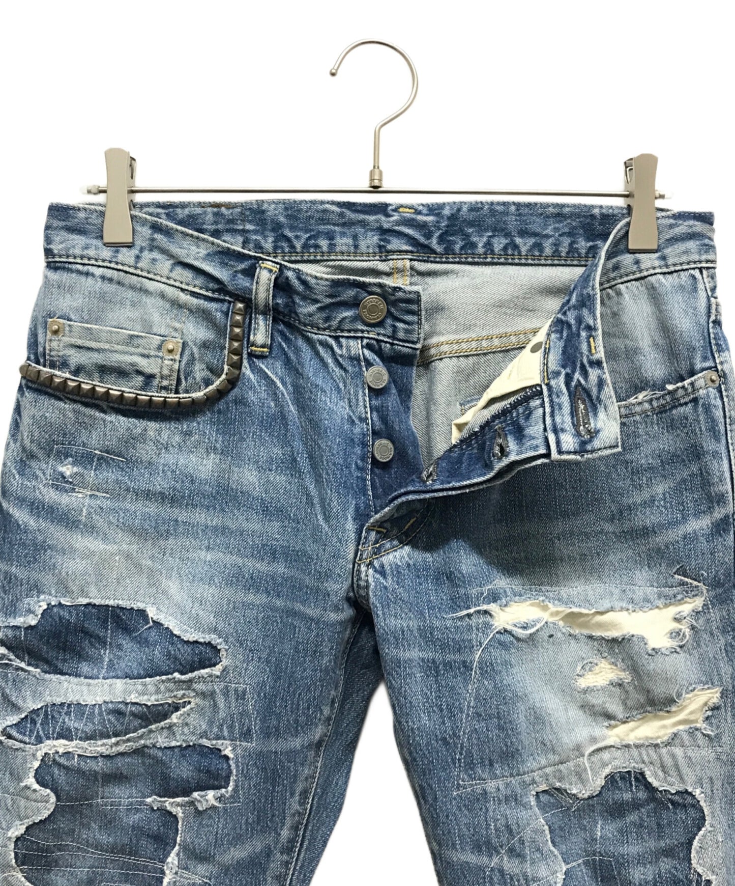 [Pre-owned] Hysteric Glamour Studded denim pants 0213AP09