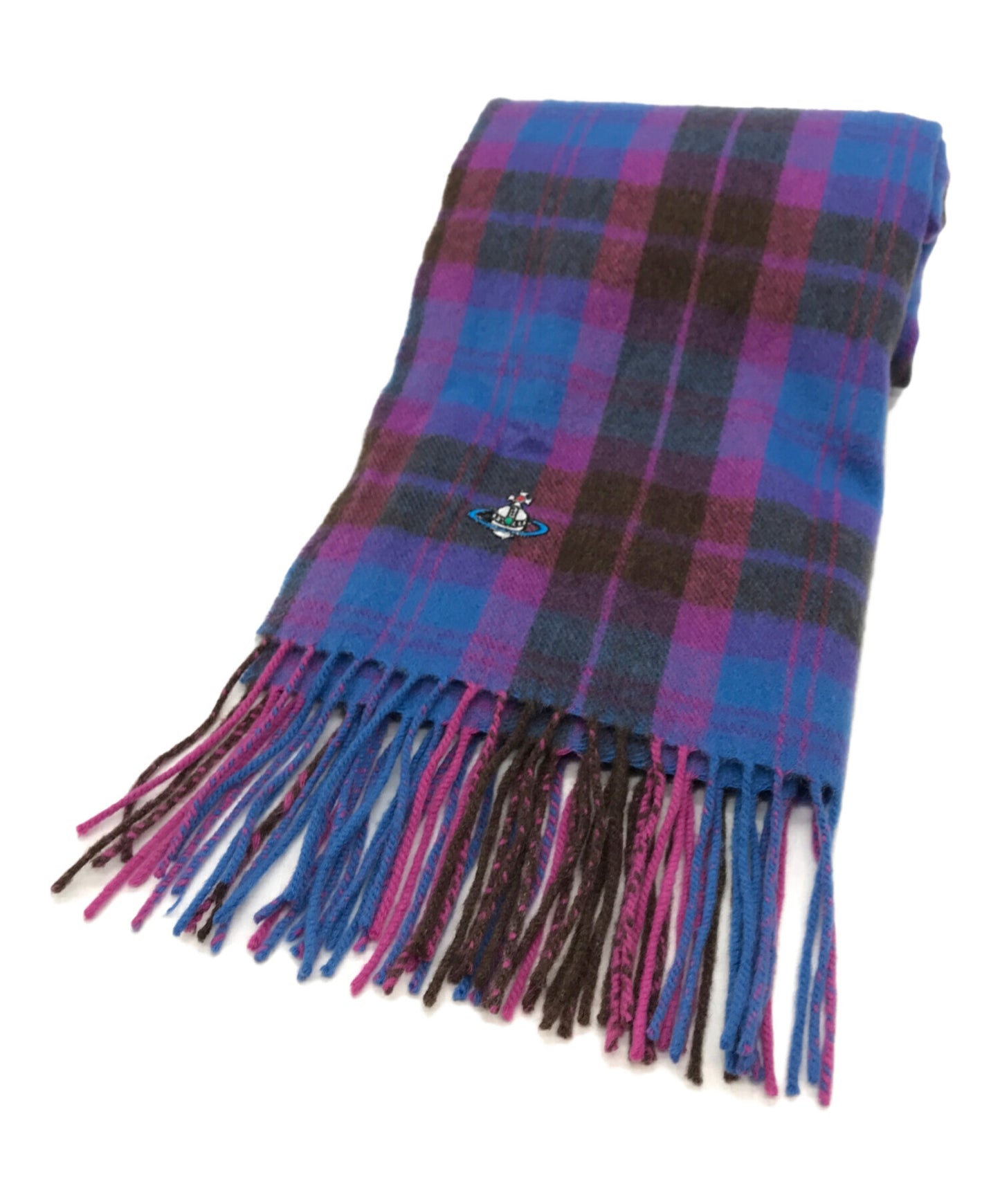 [Pre-owned] Vivienne Westwood Orb design cashmere check scarf