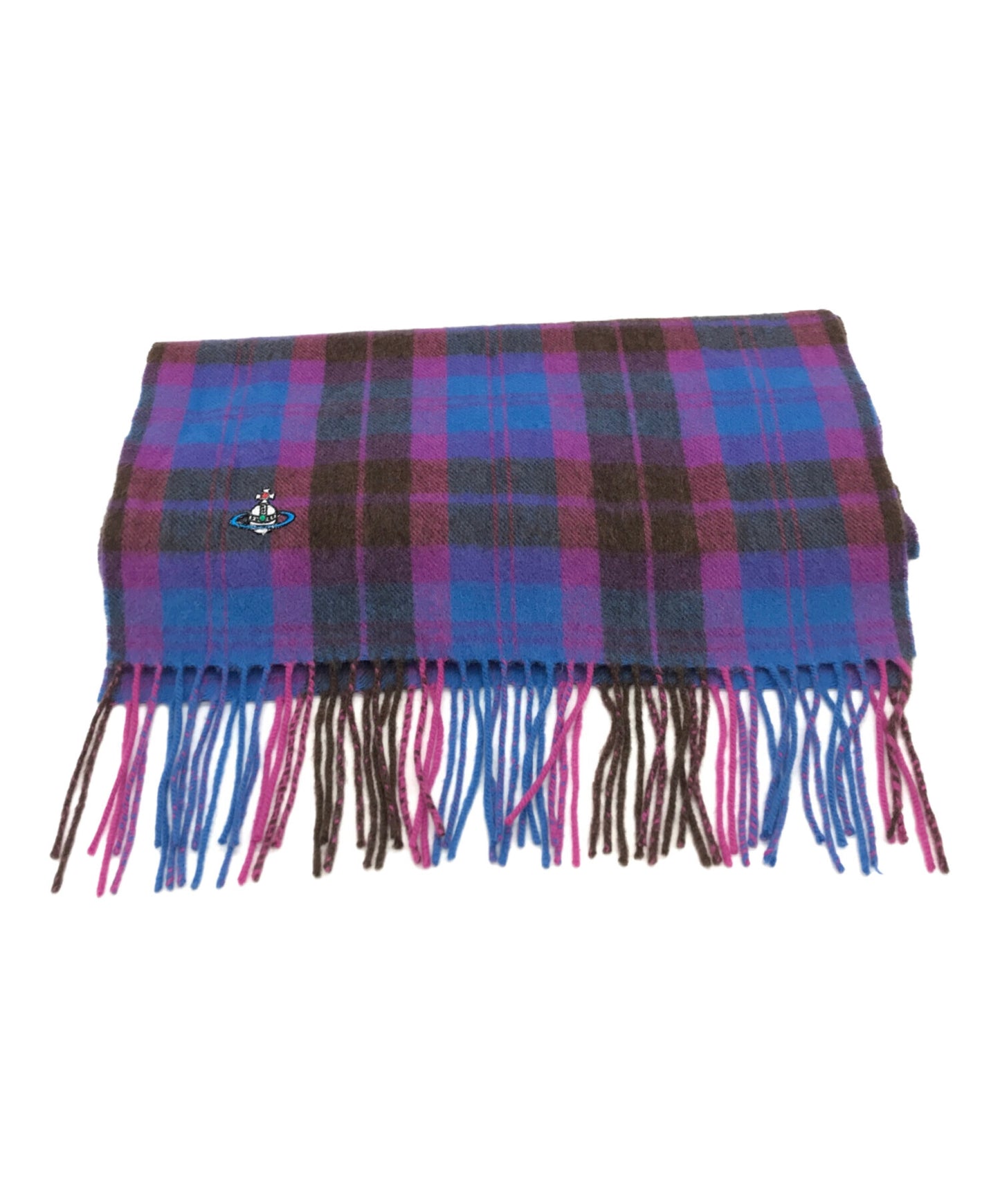 [Pre-owned] Vivienne Westwood Orb design cashmere check scarf