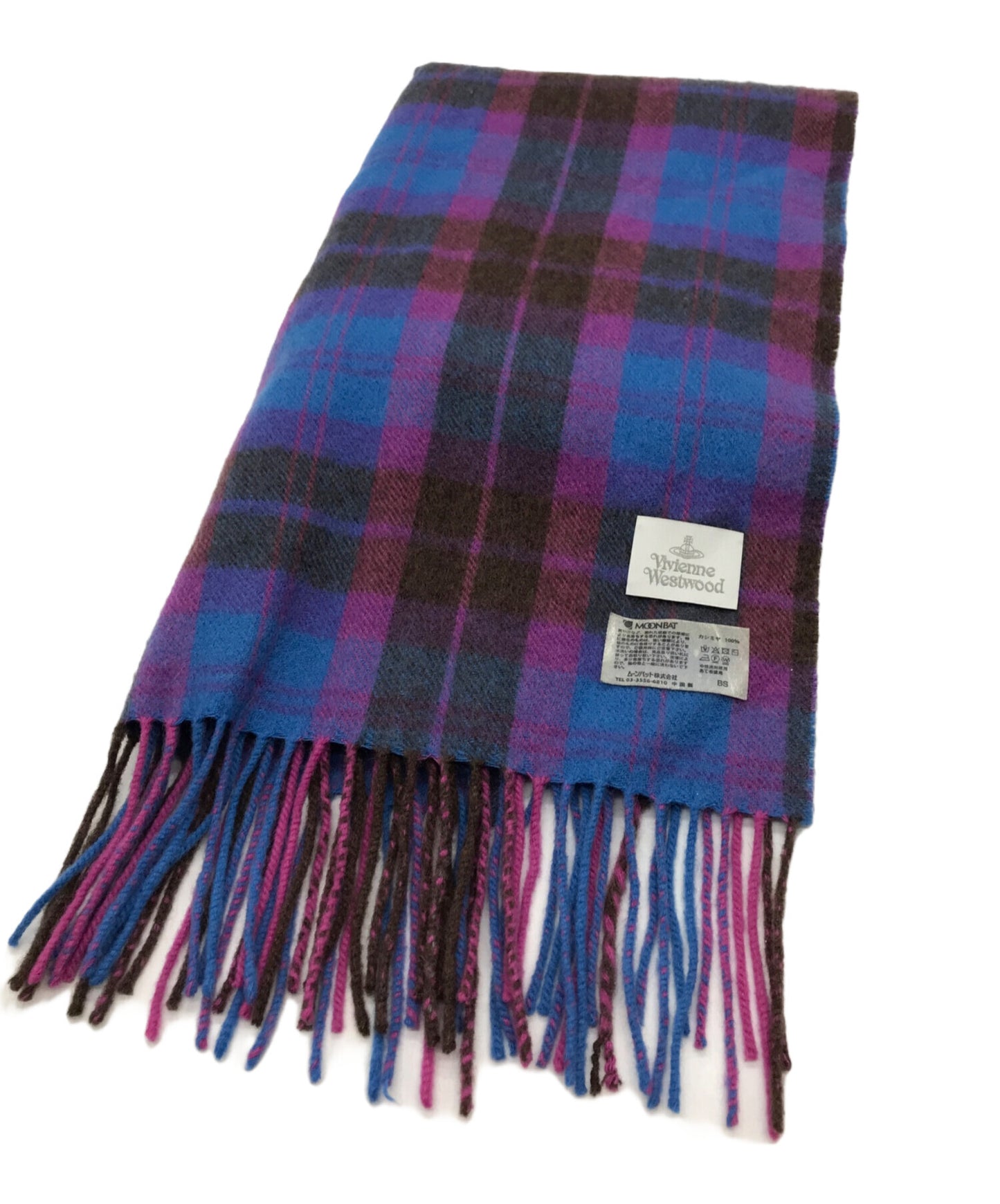 [Pre-owned] Vivienne Westwood Orb design cashmere check scarf
