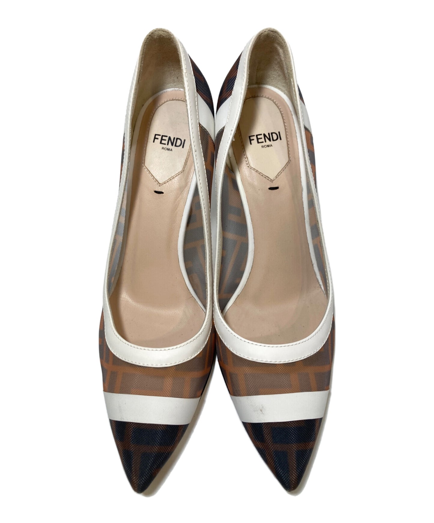 [Pre-owned] FENDI Zucca Pattern Mesh Pumps