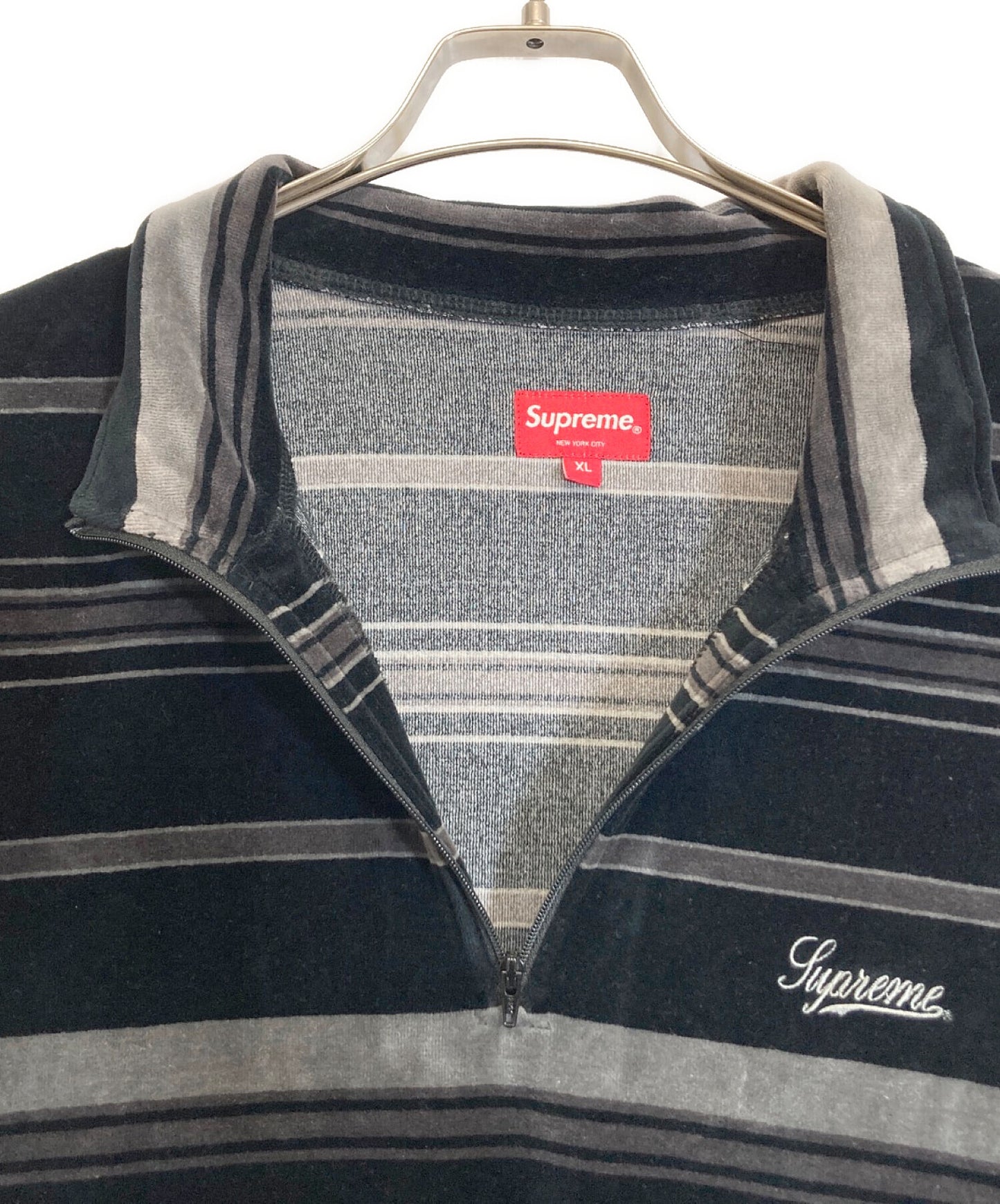 [Pre-owned] SUPREME Velour Half Zip Pullover