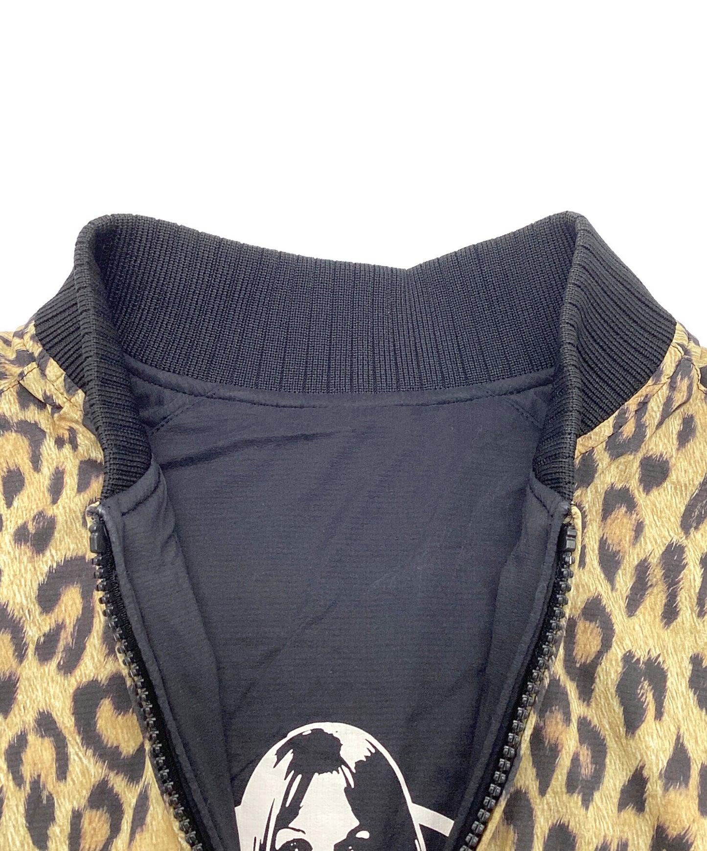 [Pre-owned] Hysteric Glamour Polartec Alpha Primaloft Souvenir Jacket Blouson Reversible Leopard Back Print 02193ab055