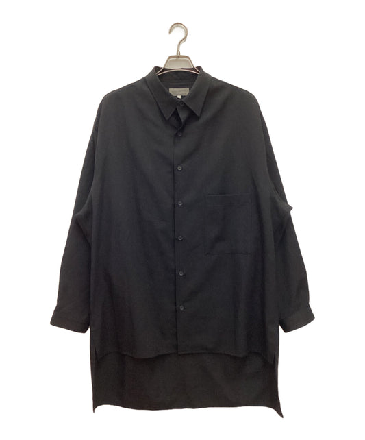 [Pre-owned] Yohji Yamamoto pour homme Wrinkled gaber front-back blouse, wool HN-B34-100