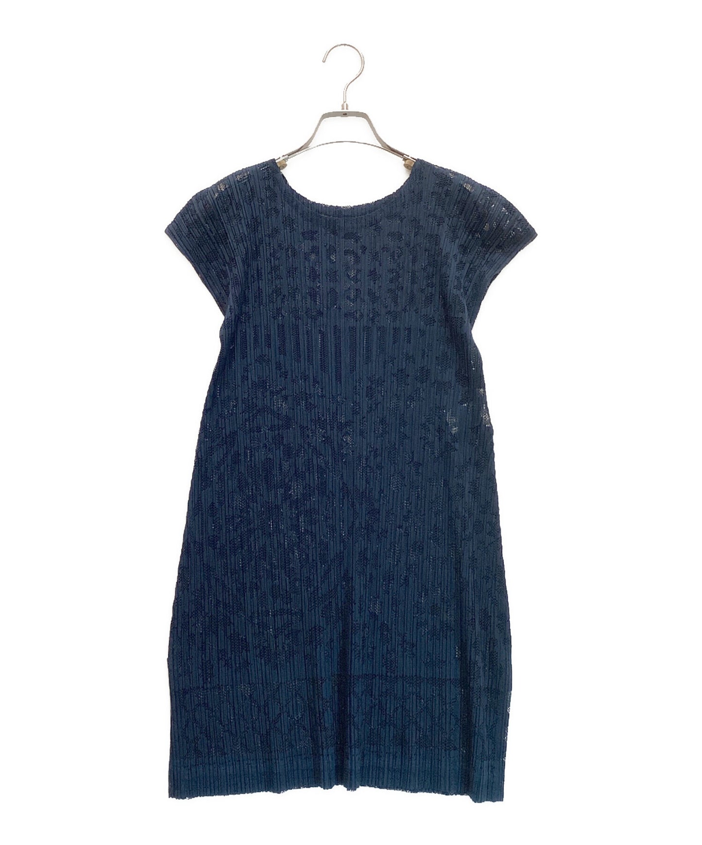 [Pre-owned] PLEATS PLEASE Openwork Pleated Dress Tunic Sleeveless PP51-JT633