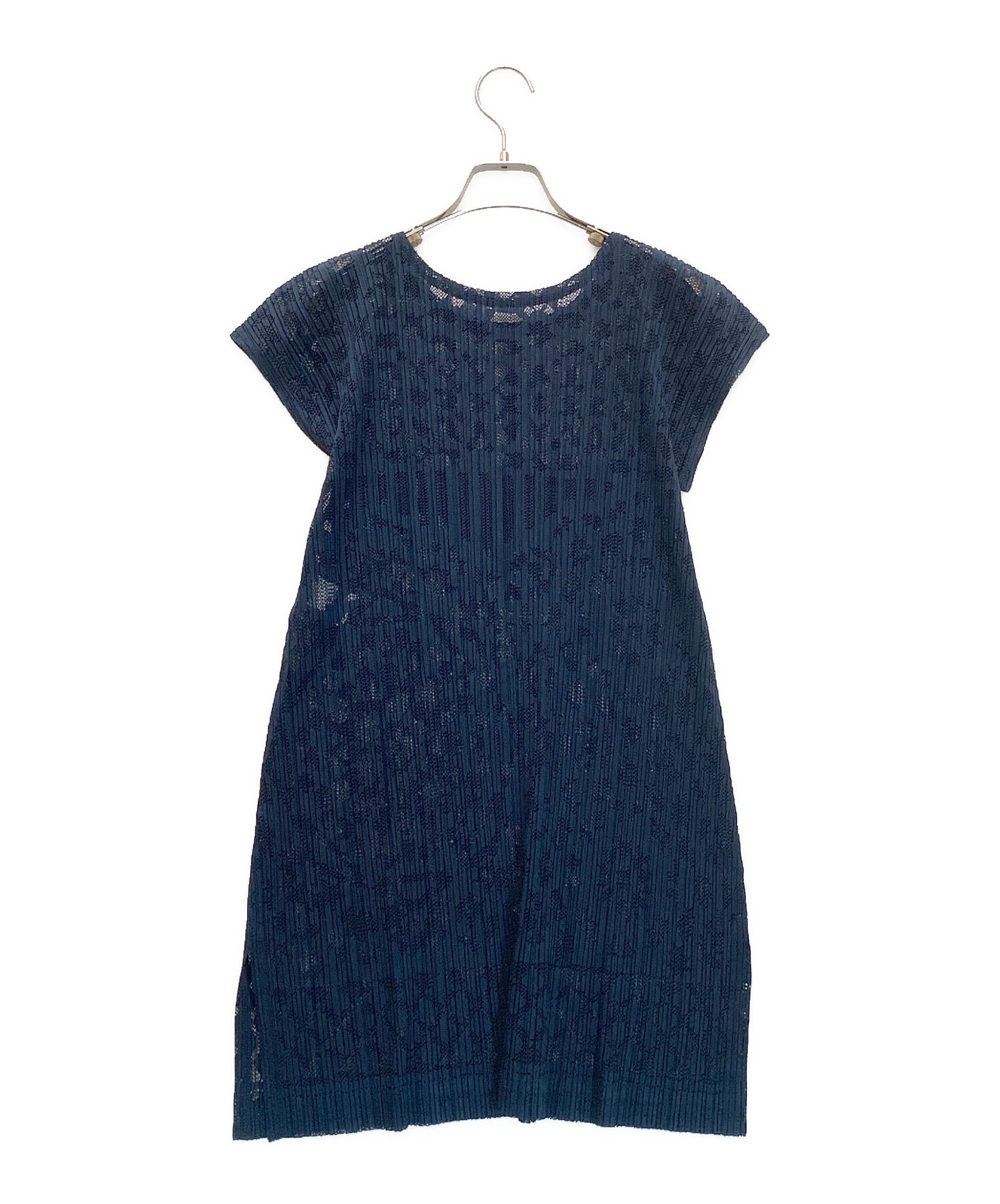 [Pre-owned] PLEATS PLEASE Openwork Pleated Dress Tunic Sleeveless PP51-JT633