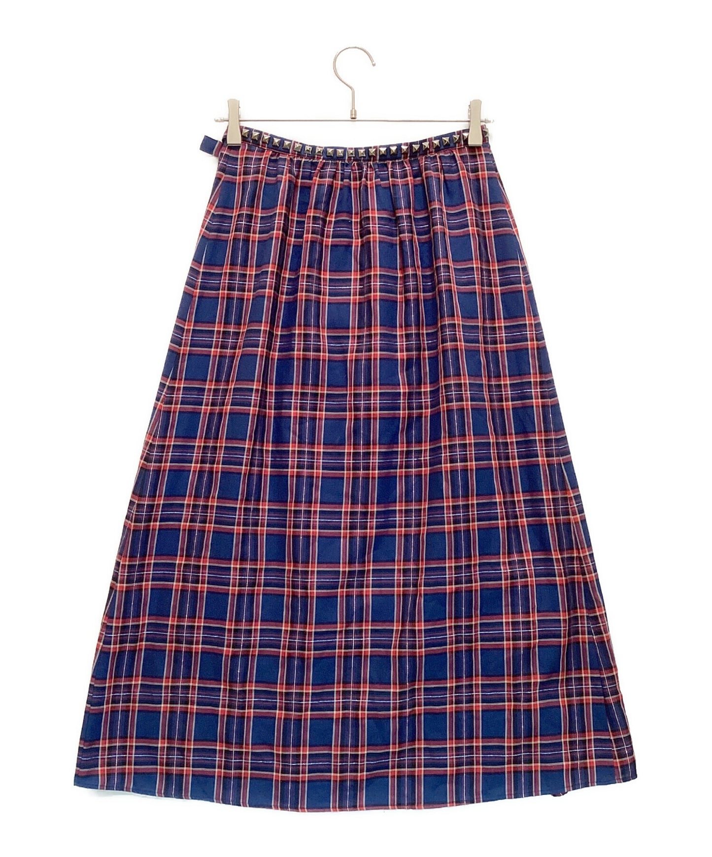 [Pre-owned] Hysteric Glamour Studded Wrap-around Skirt Check Long 01181AK05