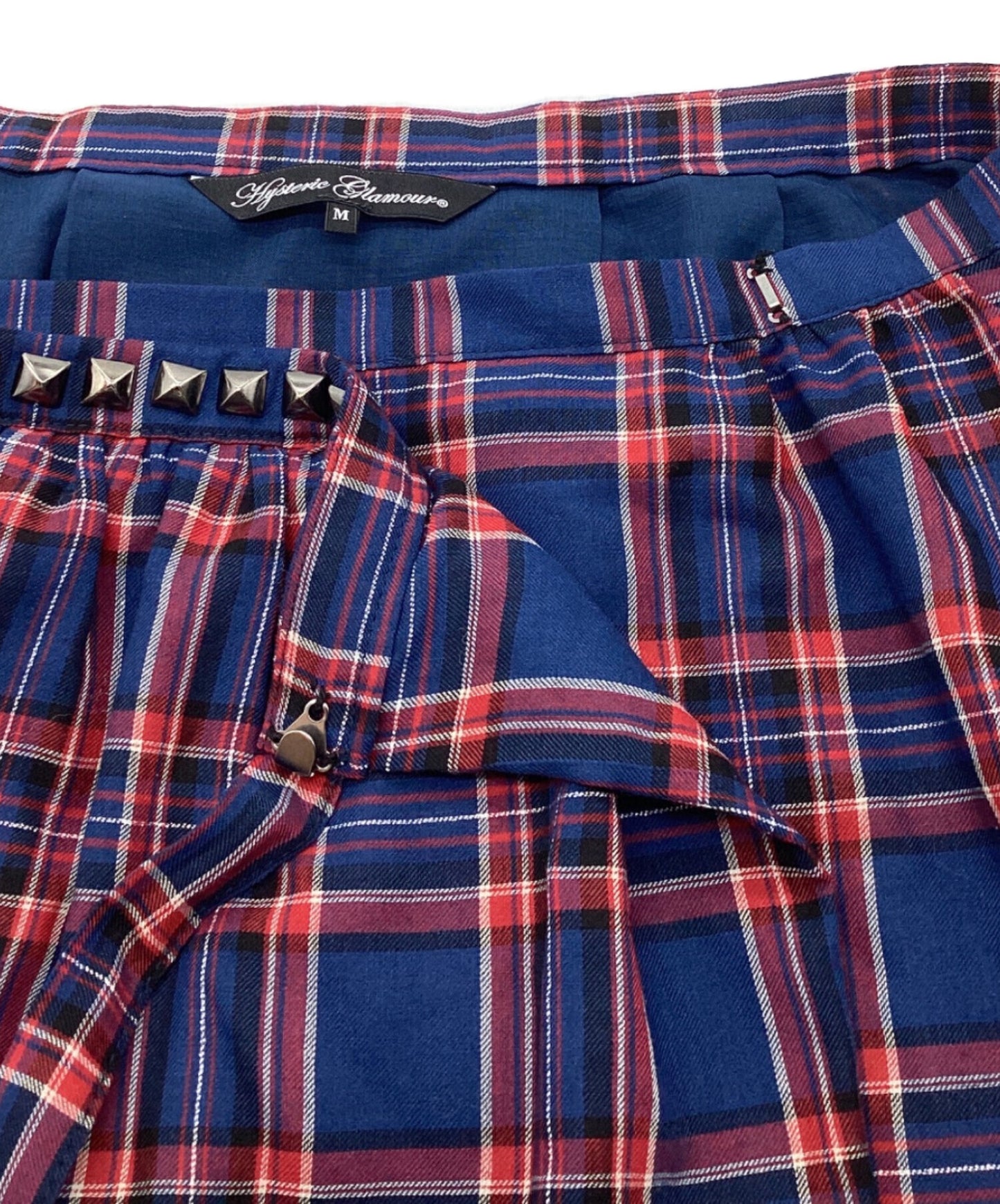 [Pre-owned] Hysteric Glamour Studded Wrap-around Skirt Check Long 01181AK05