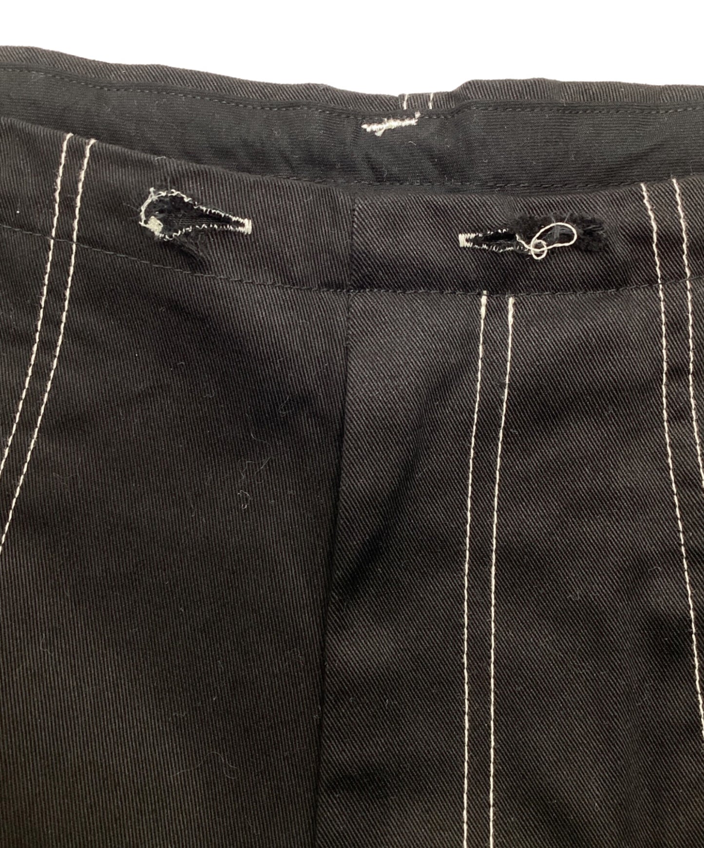 [Pre-owned] WILDSIDE YOHJI YAMAMOTO Cotton Chino White Stitch Draw String Cargo Pants WZ-P33-001