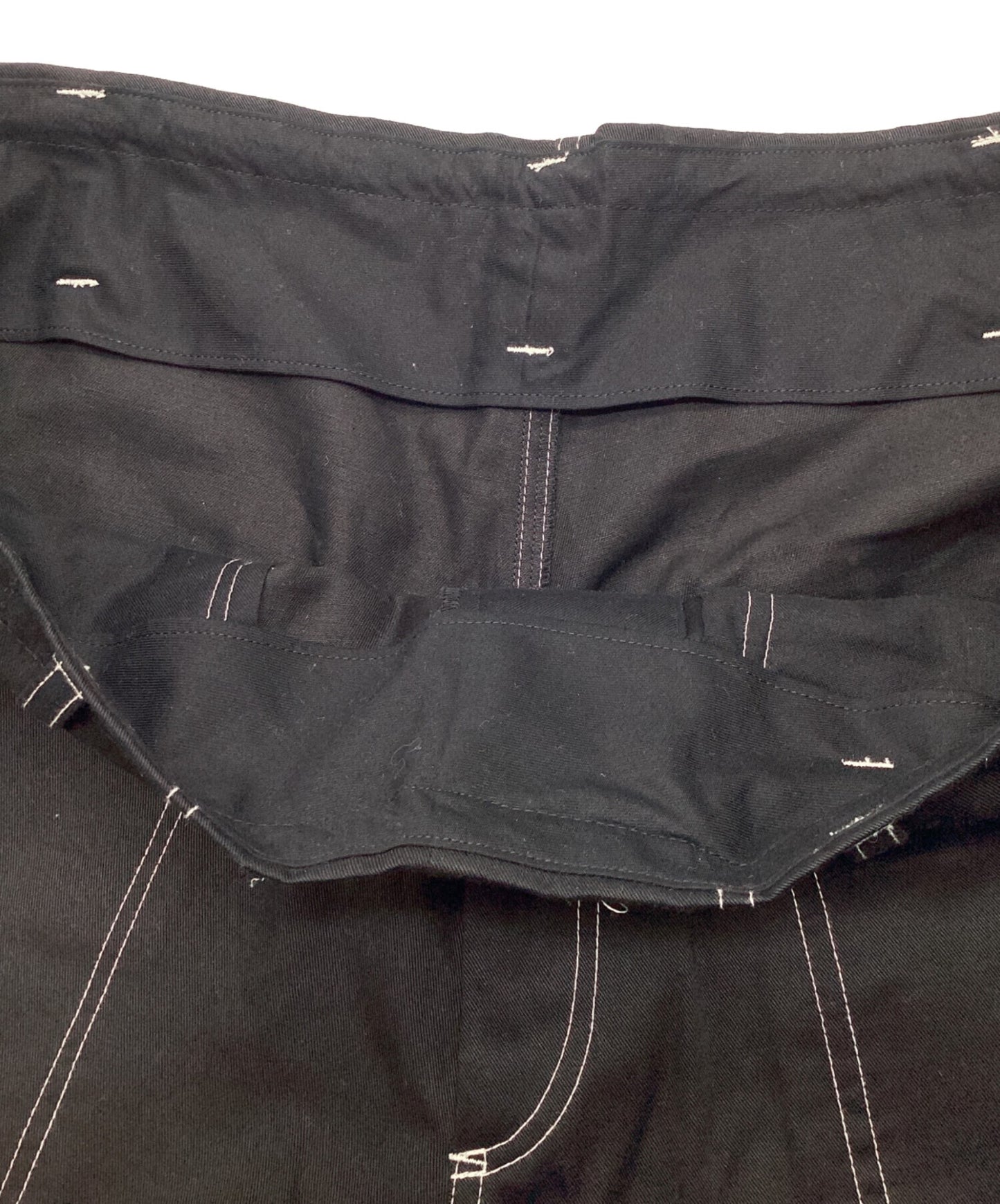 [Pre-owned] WILDSIDE YOHJI YAMAMOTO Cotton Chino White Stitch Draw String Cargo Pants WZ-P33-001