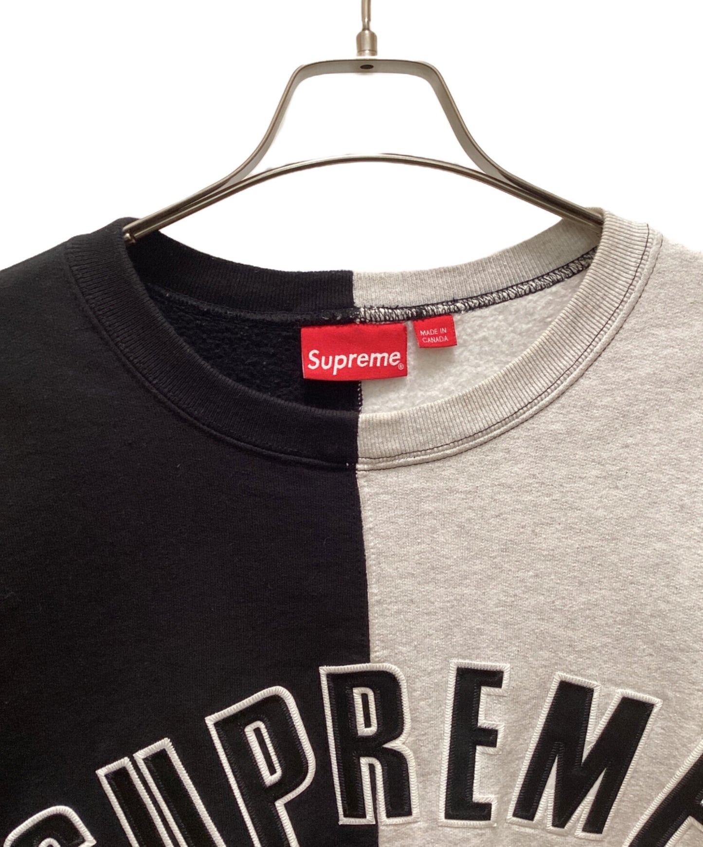 [Pre-owned] SUPREME Split Crewneck Sweatshirt/Split Crewneck Sweatshirt/Two Tone Sweatshirt