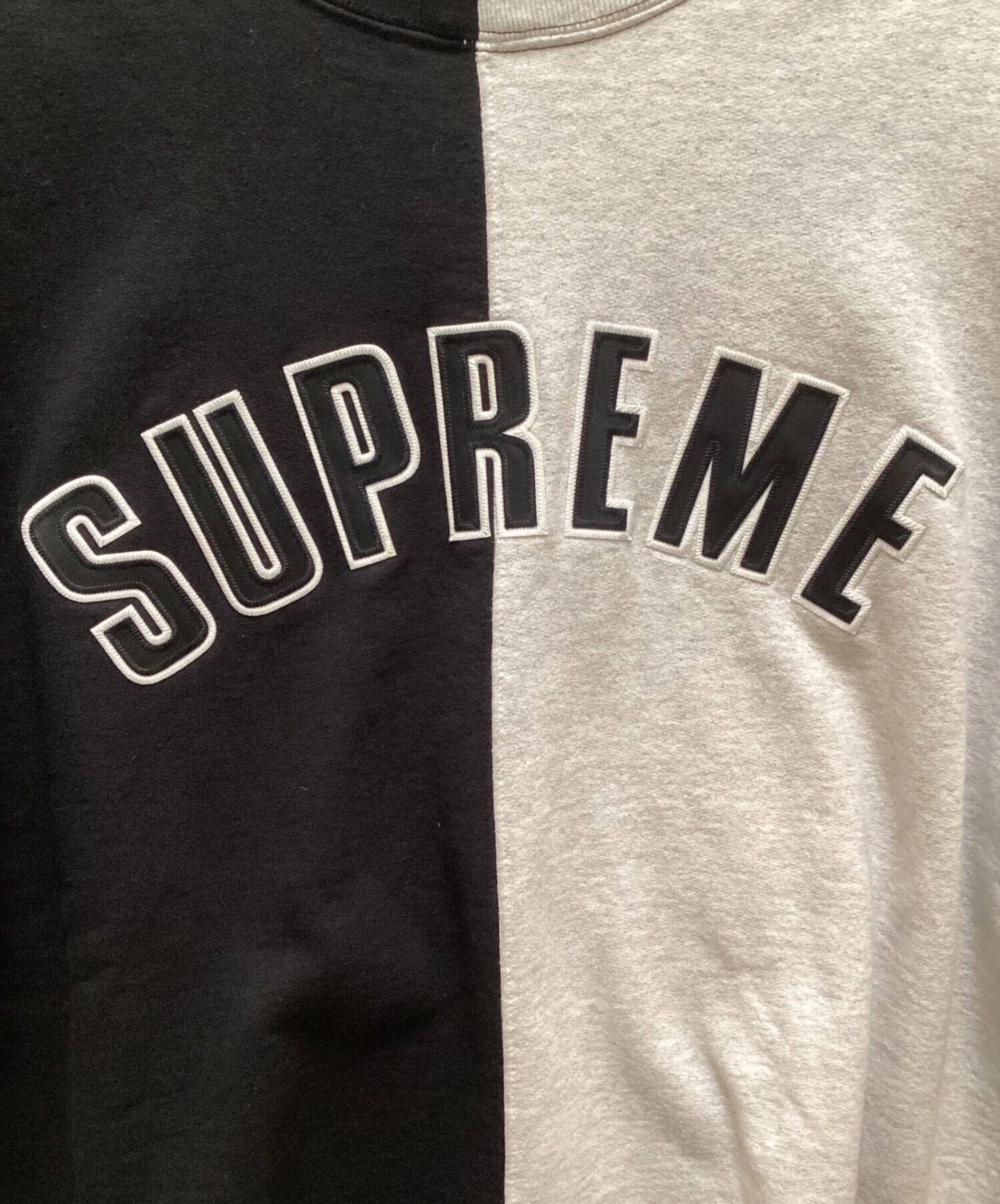 [Pre-owned] SUPREME Split Crewneck Sweatshirt/Split Crewneck Sweatshirt/Two Tone Sweatshirt