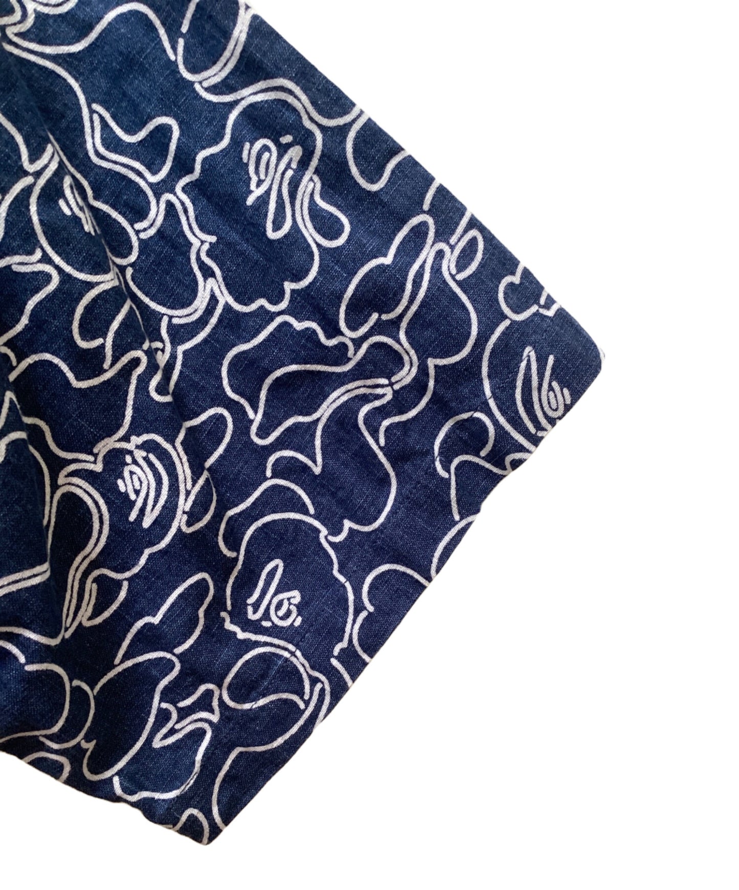 [Pre-owned] A BATHING APE Short-sleeved shirt with monkey-camo pattern / Patterned shirt / Round shirt / All-over patterned shirt