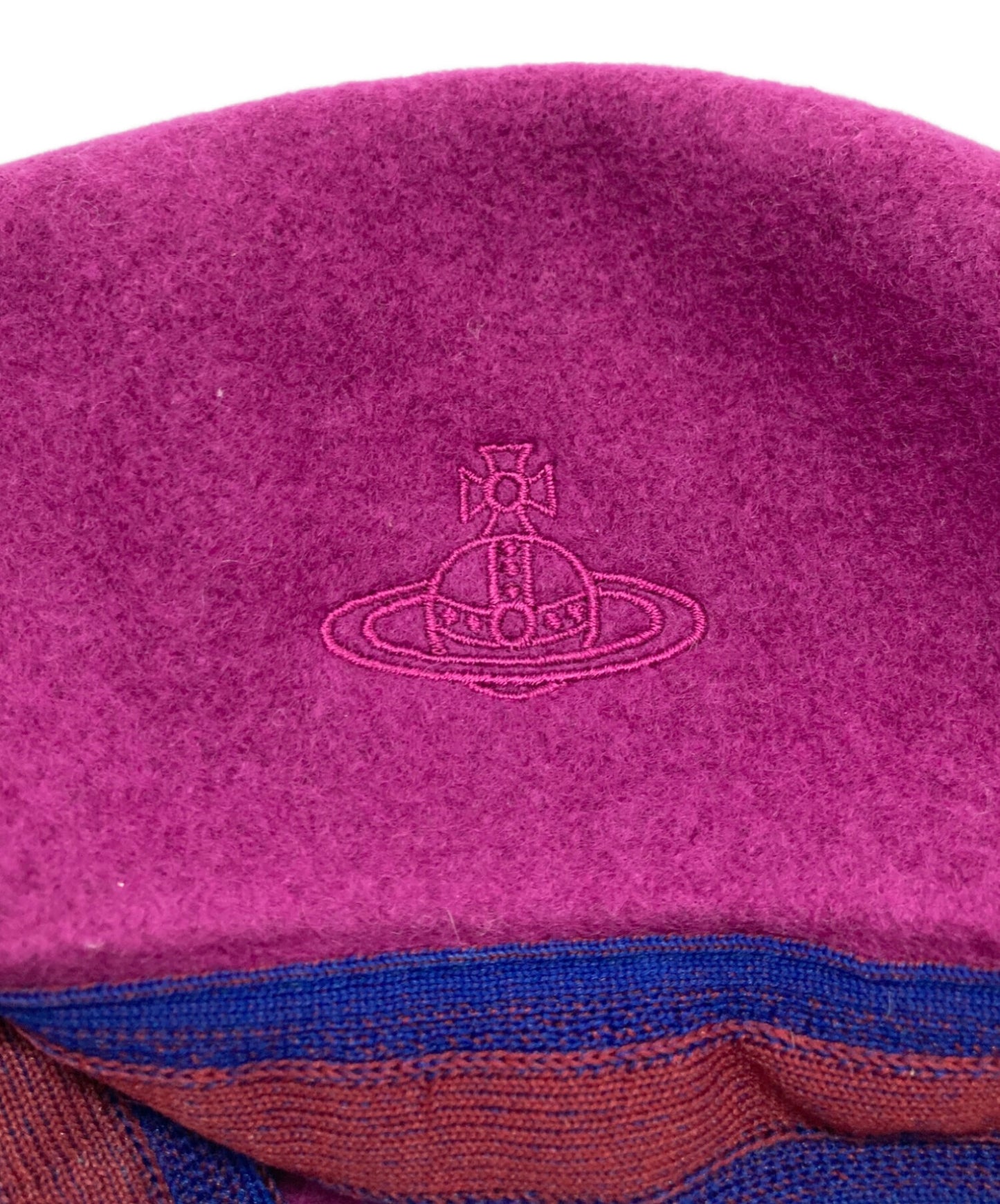 [Pre-owned] Vivienne Westwood Orb Embroidery Beret / Logo Embroidery Hat / Hunting 26-041-68121