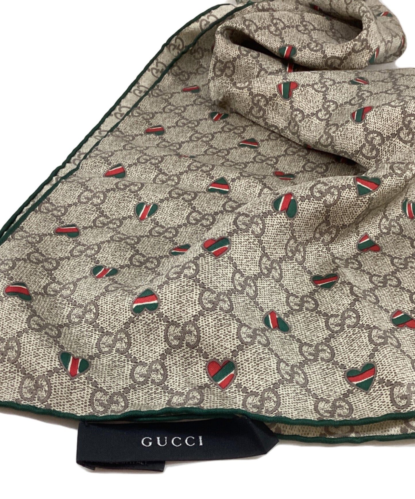 [Pre-owned] GUCCI GG Heart Sherry Line Silk Scarf / Branded Scarf