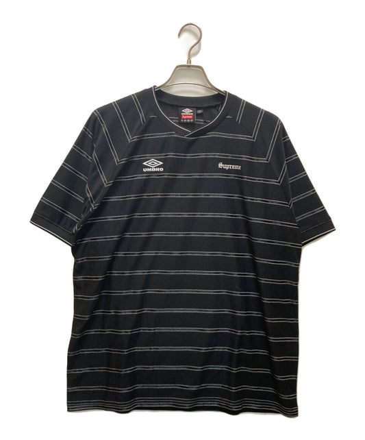 [Pre-owned] SUPREME Stripe Soccer Jersey "Black" / Stripe T-Shirt / Collaboration T-Shirt