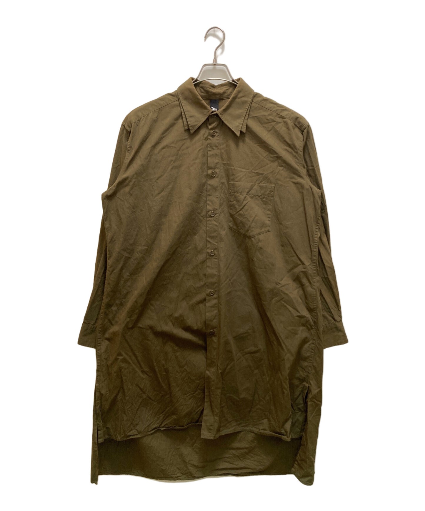 [Pre-owned] GROUND Y Cotton Broad Double Collar Big Shirt / Overshirt / Long / Coat / Dress GT-B13-004